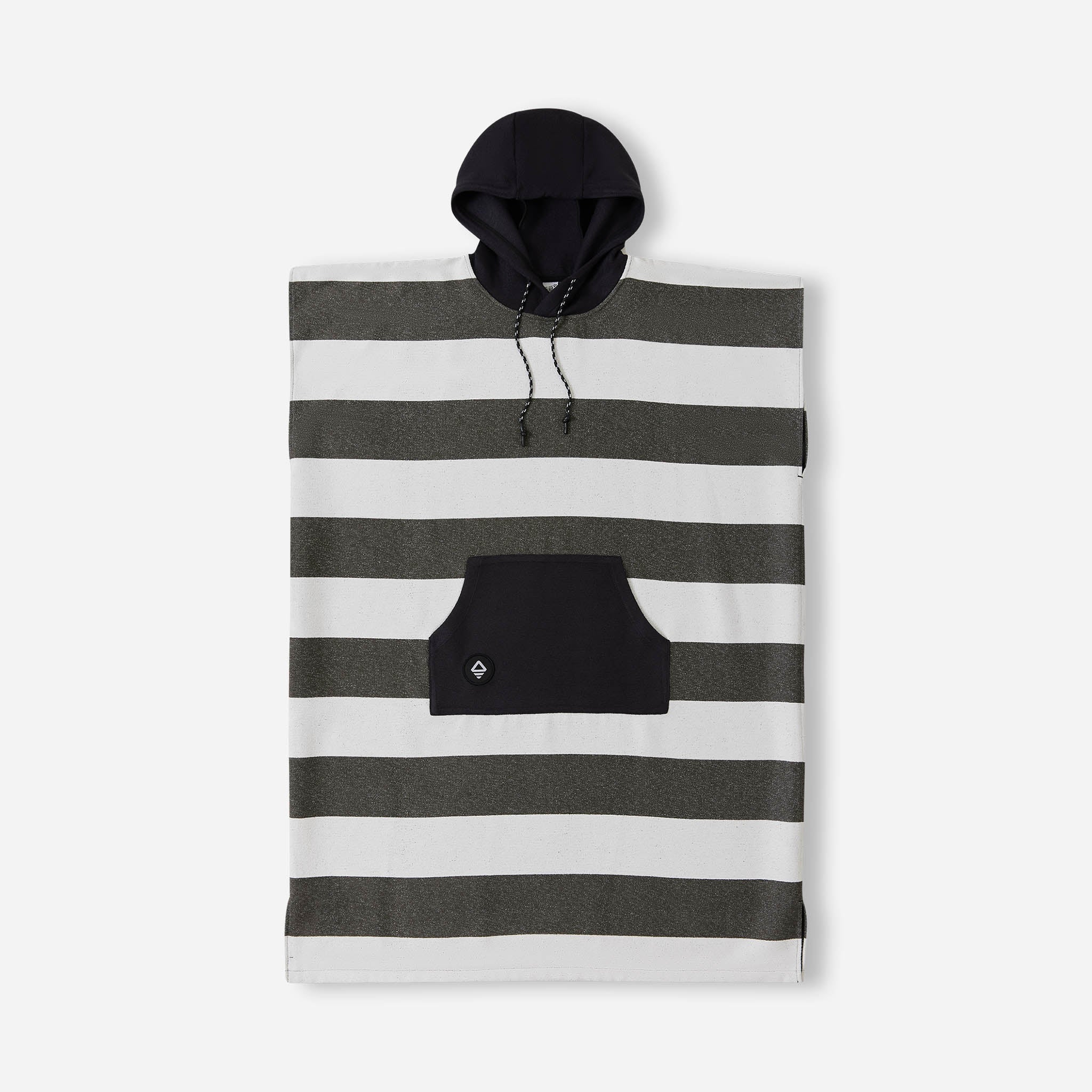 Stripes Noll Black Changing Poncho | Black and White Striped
