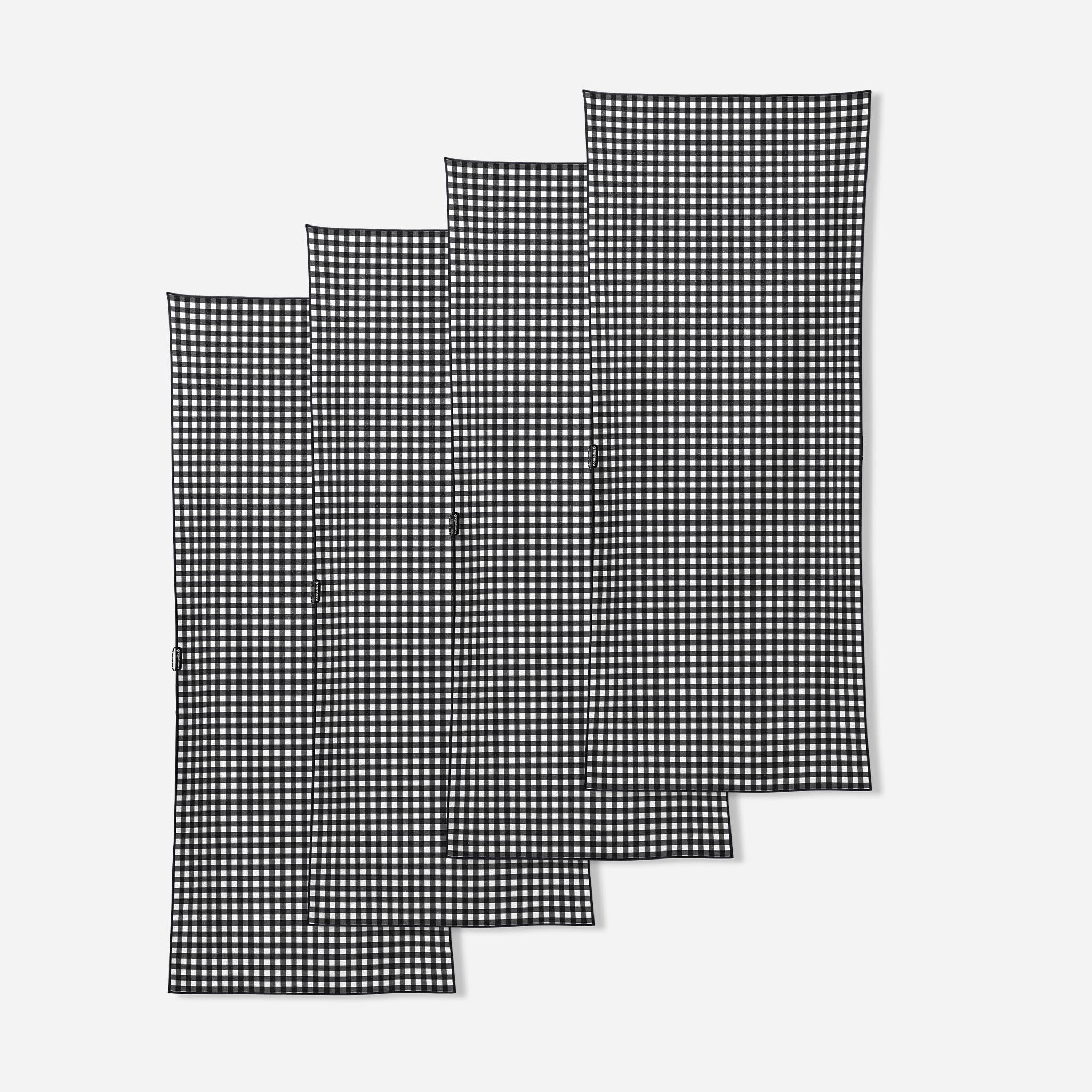 4 - Pack Gingham Black Original Towel Bundle - Nomadix