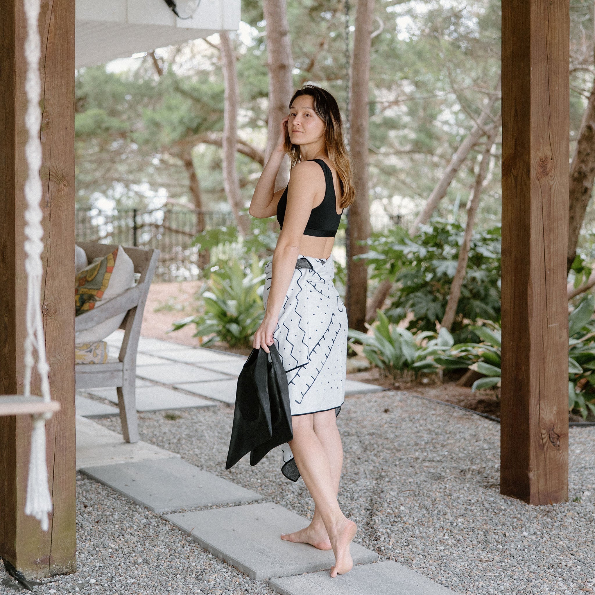 4 - Pack Mud Cloth Black & White Original Towel Bundle - Nomadix