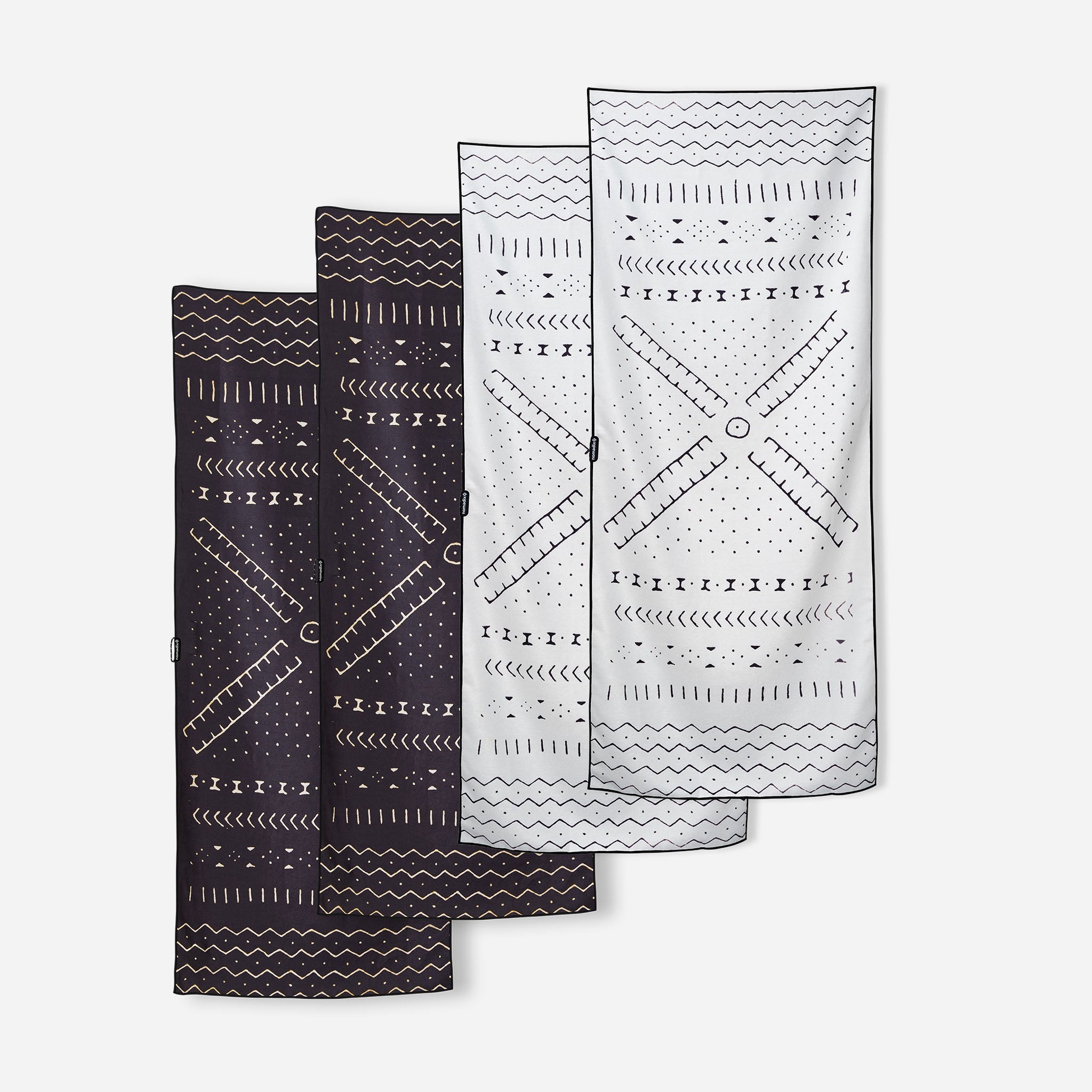4 - Pack Mud Cloth Black & White Original Towel Bundle - Nomadix