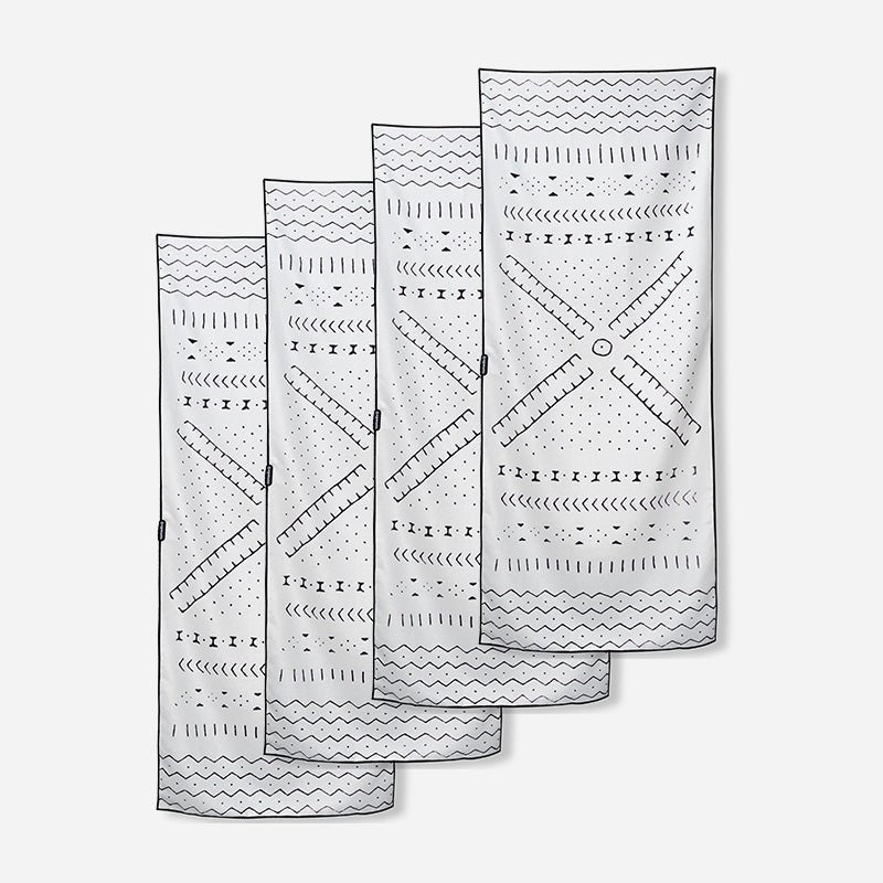 4 - Pack Mud Cloth White Original Towel Bundle - Nomadix