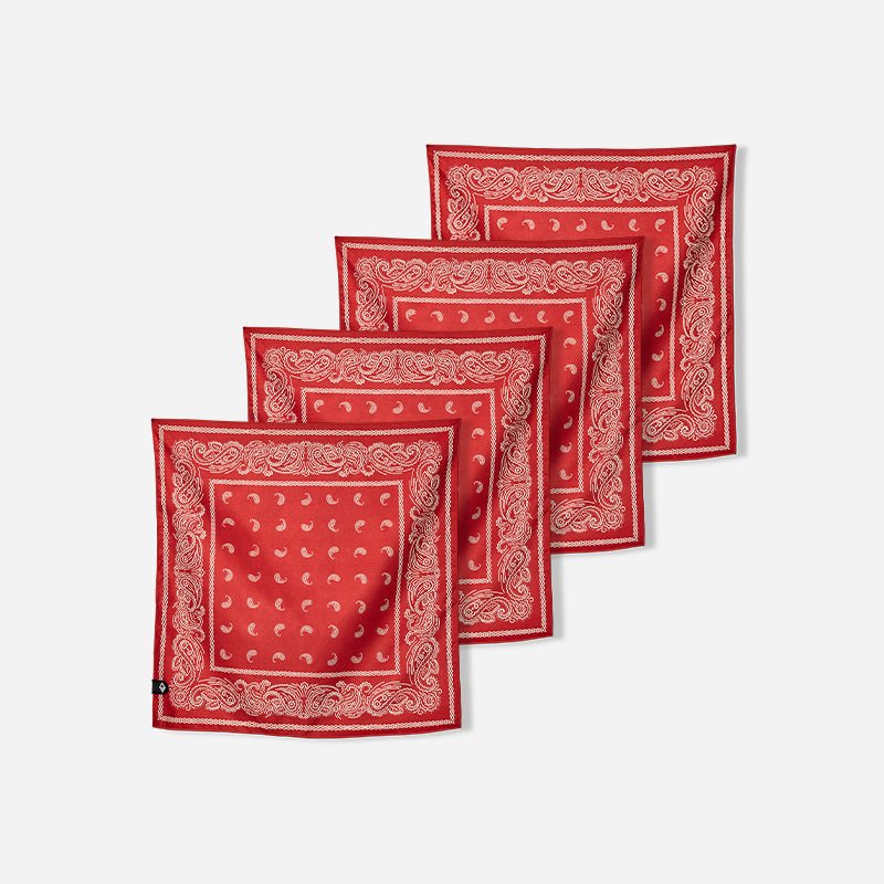 4 - Pack Paisley Red Bandana Towel Bundle - Nomadix