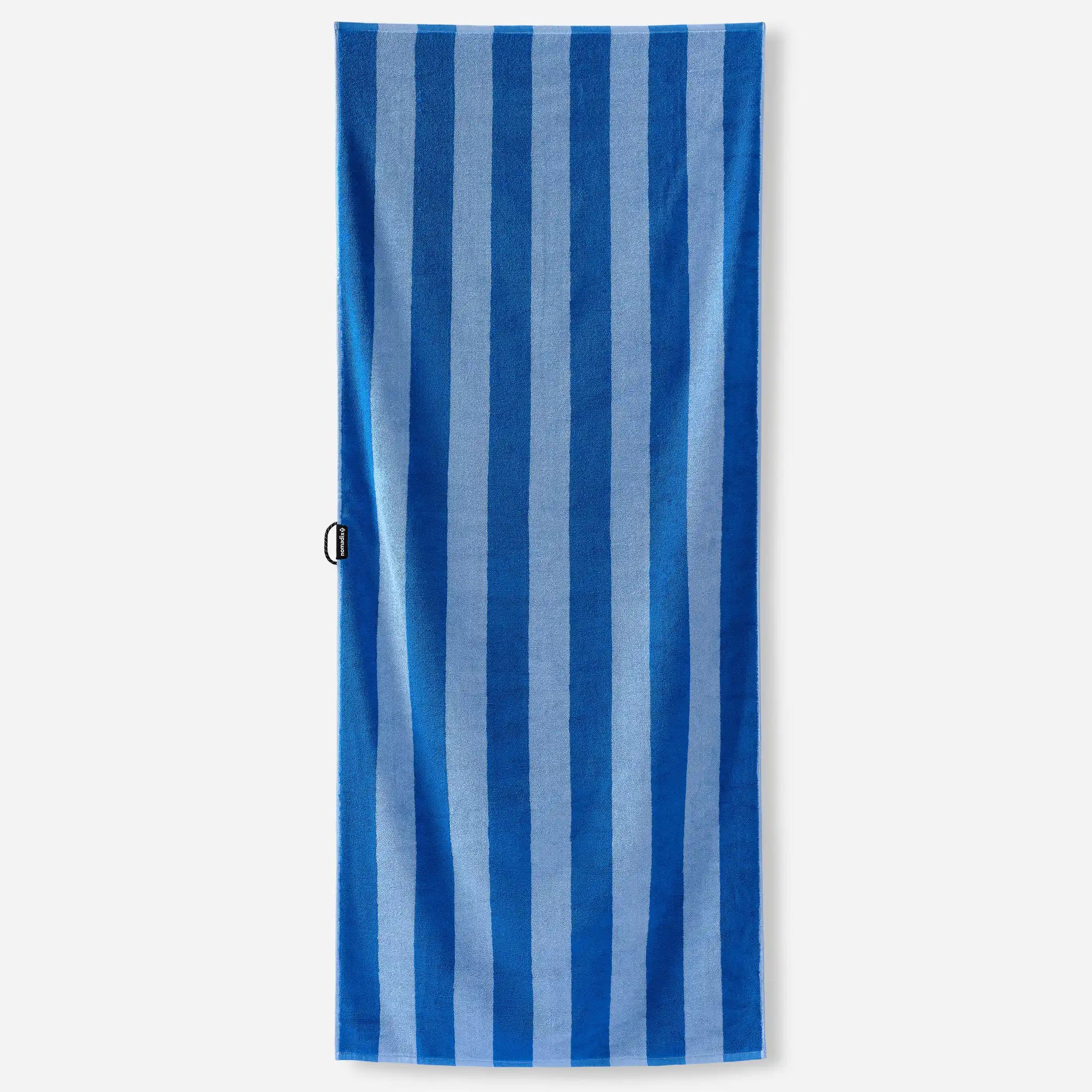Organic Cotton Beach Towel: Cabana Stripe Coastal Blue