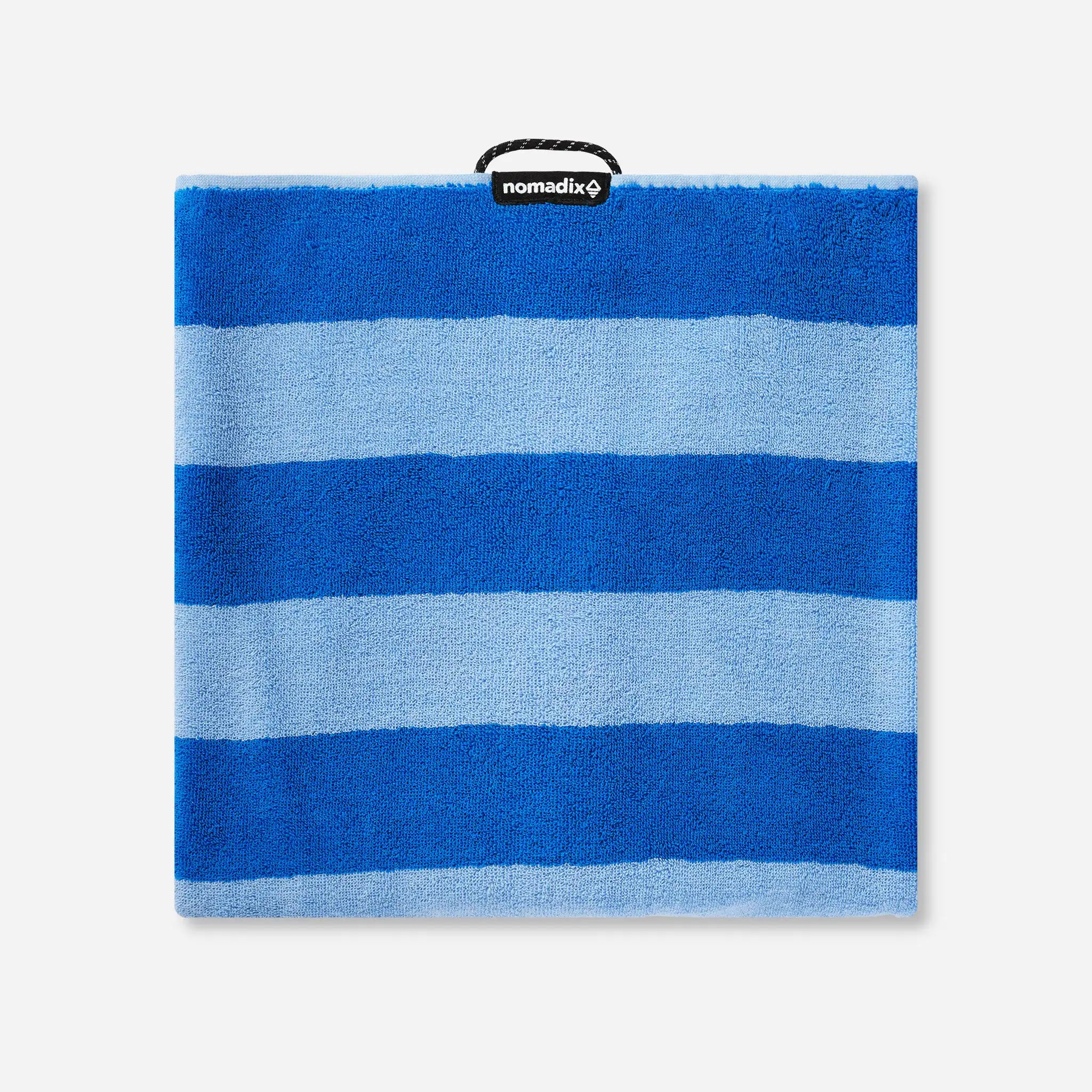 Organic Cotton Beach Towel: Cabana Stripe Coastal Blue