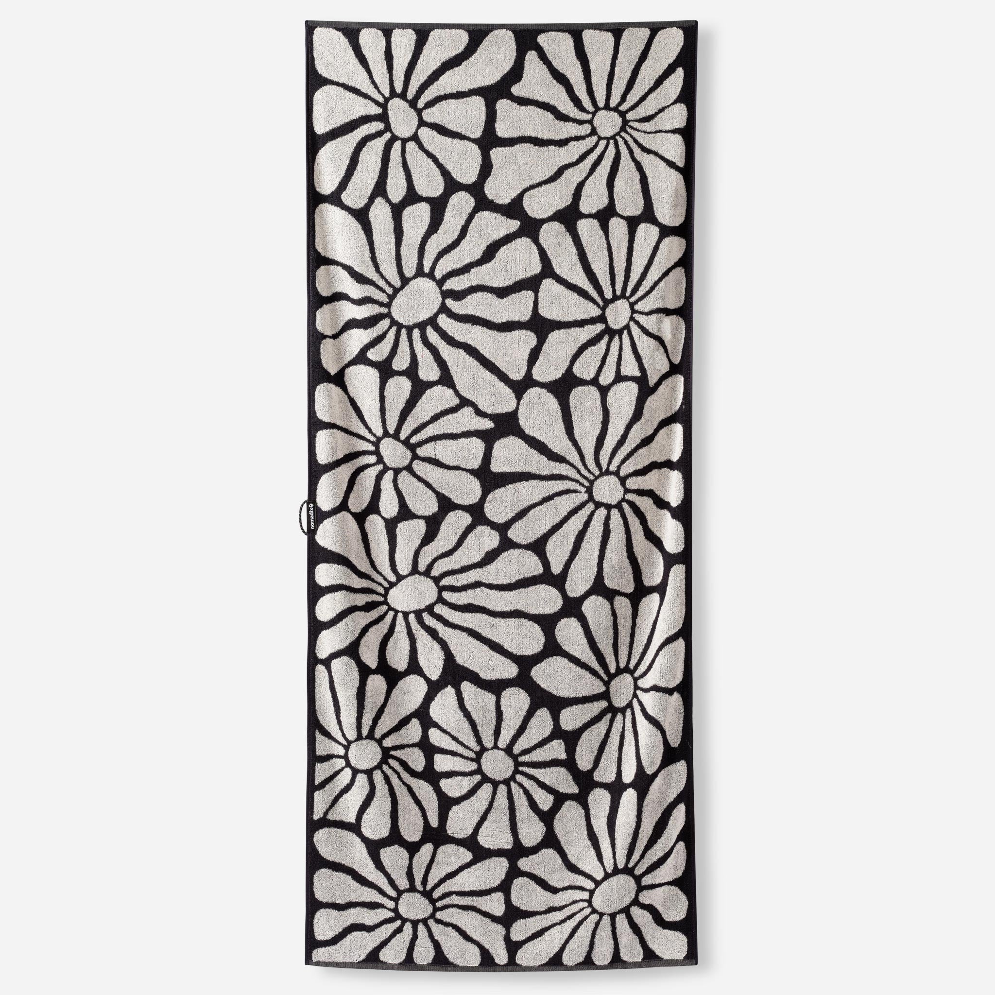 Organic Cotton Beach Towel: Lazy Daisy Black