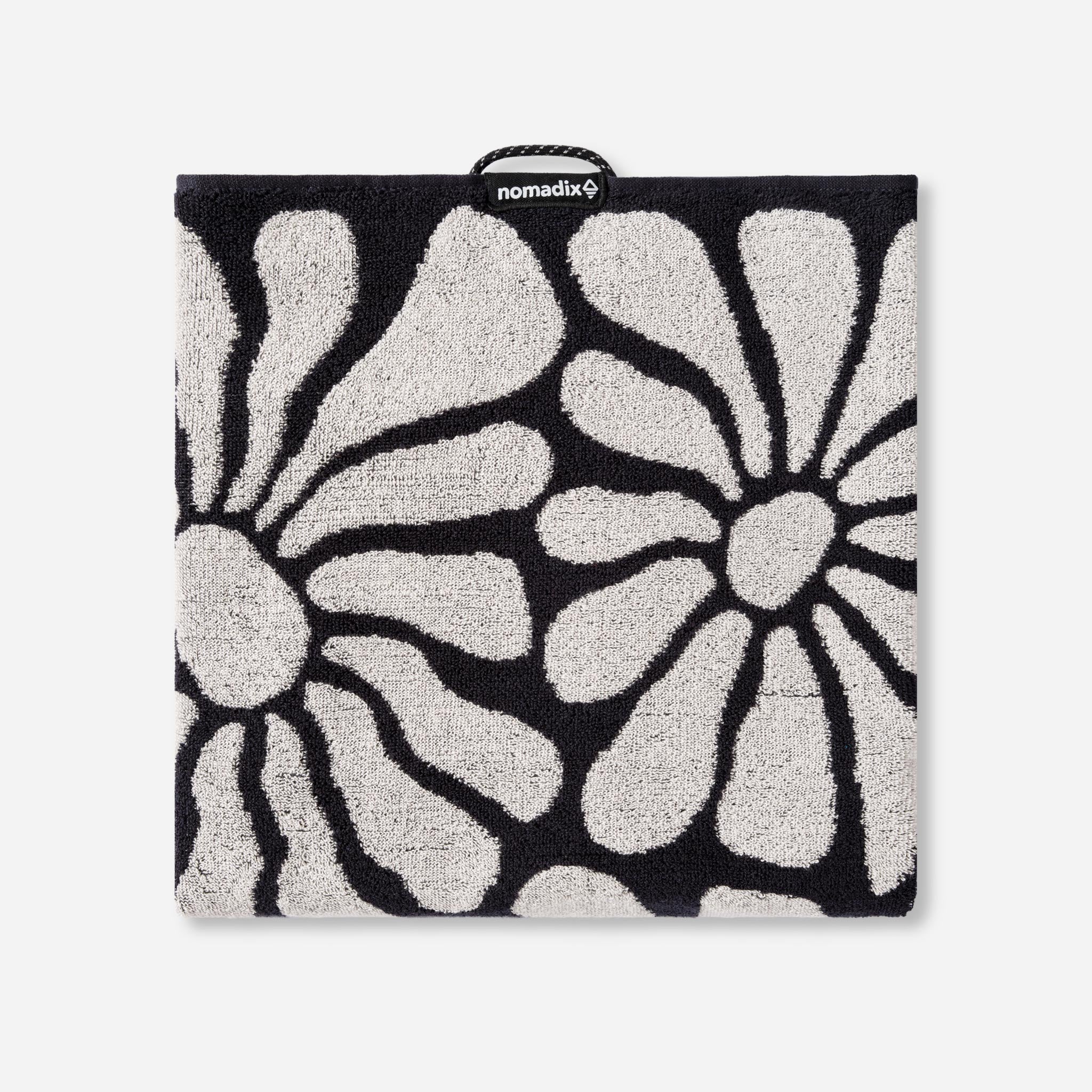 Organic Cotton Beach Towel: Lazy Daisy Black
