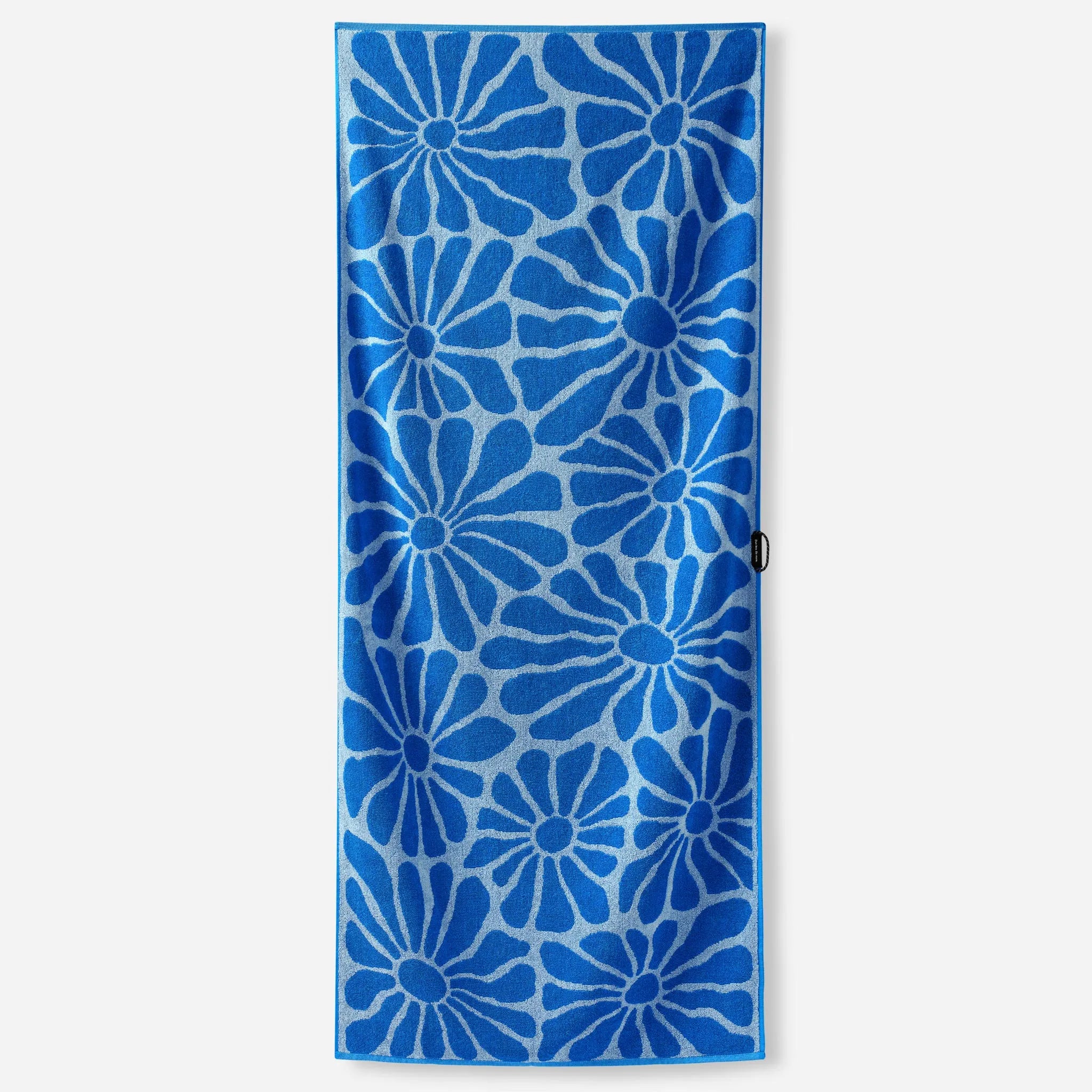 Organic Cotton Beach Towel: Lazy Daisy Stellar Coastal Blue