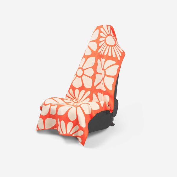 en VOGUE（アン・ヴォーグ）」 マルチカバー　タオルケット Car Seat Cover Towel: Big Flowers Expedition Orange – Nomadix