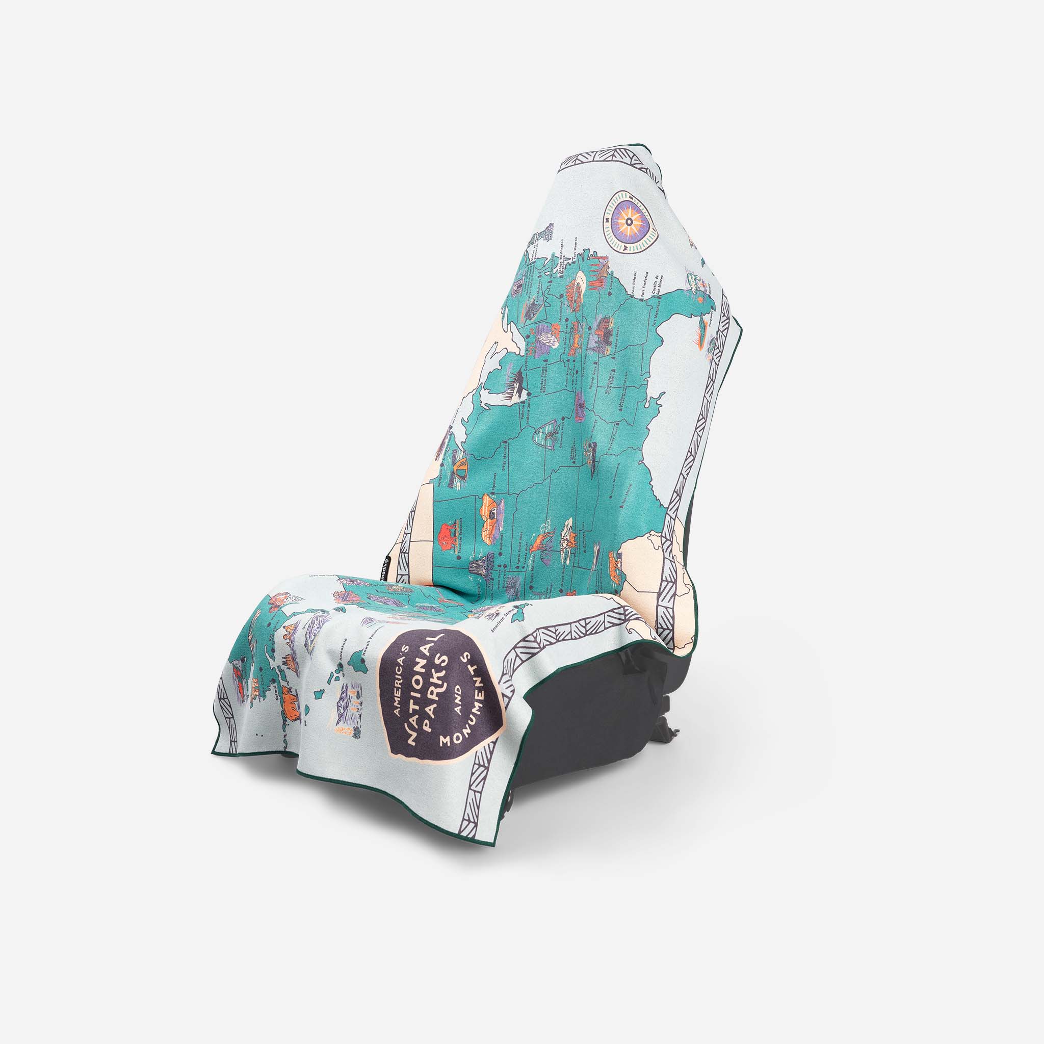 Car Seat Cover Towel: National Parks and Monuments Map – Nomadix