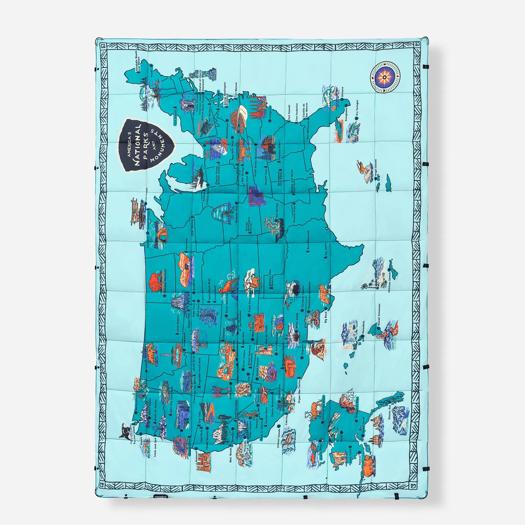 Graphene Puffer Blanket: National Parks and Monuments Map – Nomadix