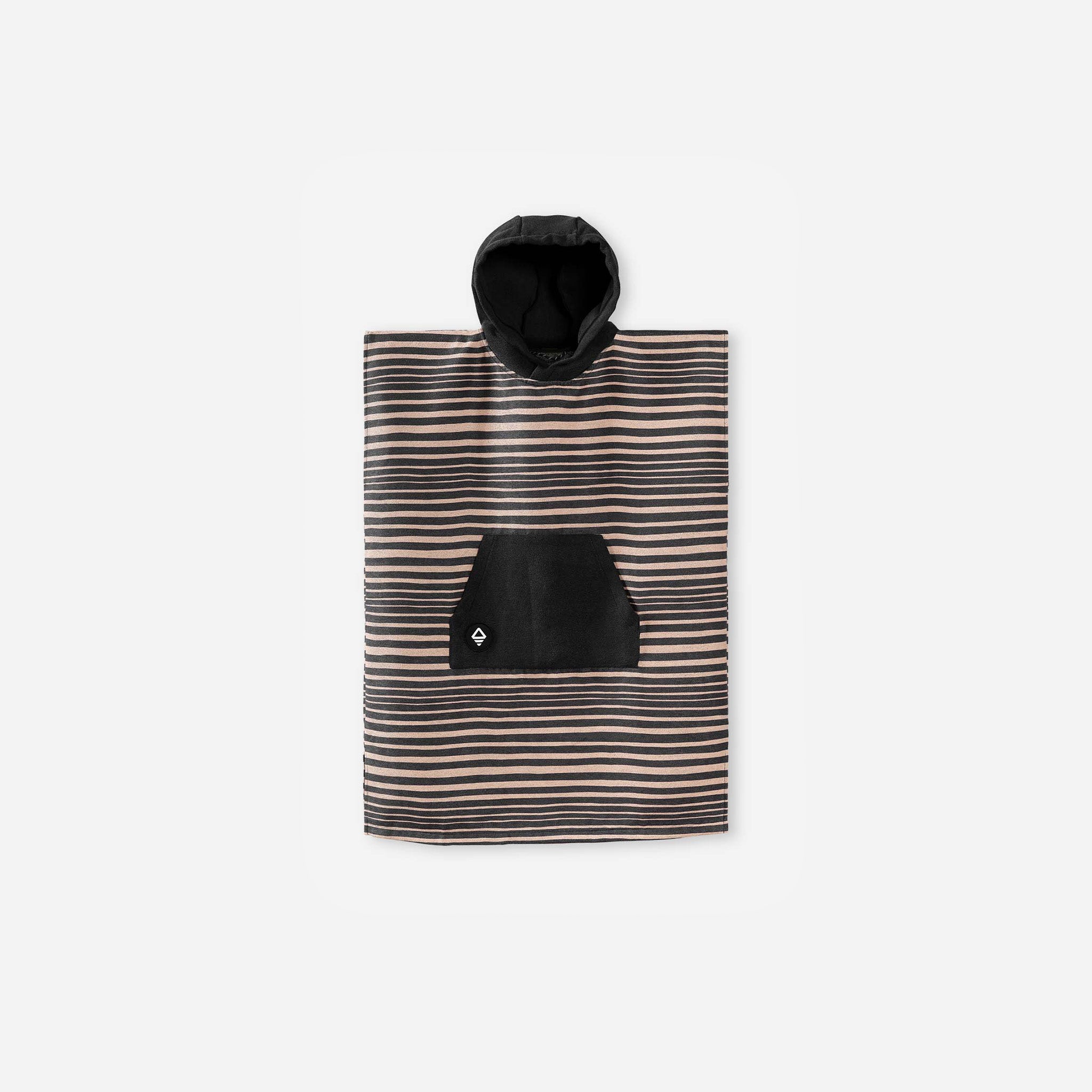 Kids Changing Poncho: Heritage Stripe Black and Tan
