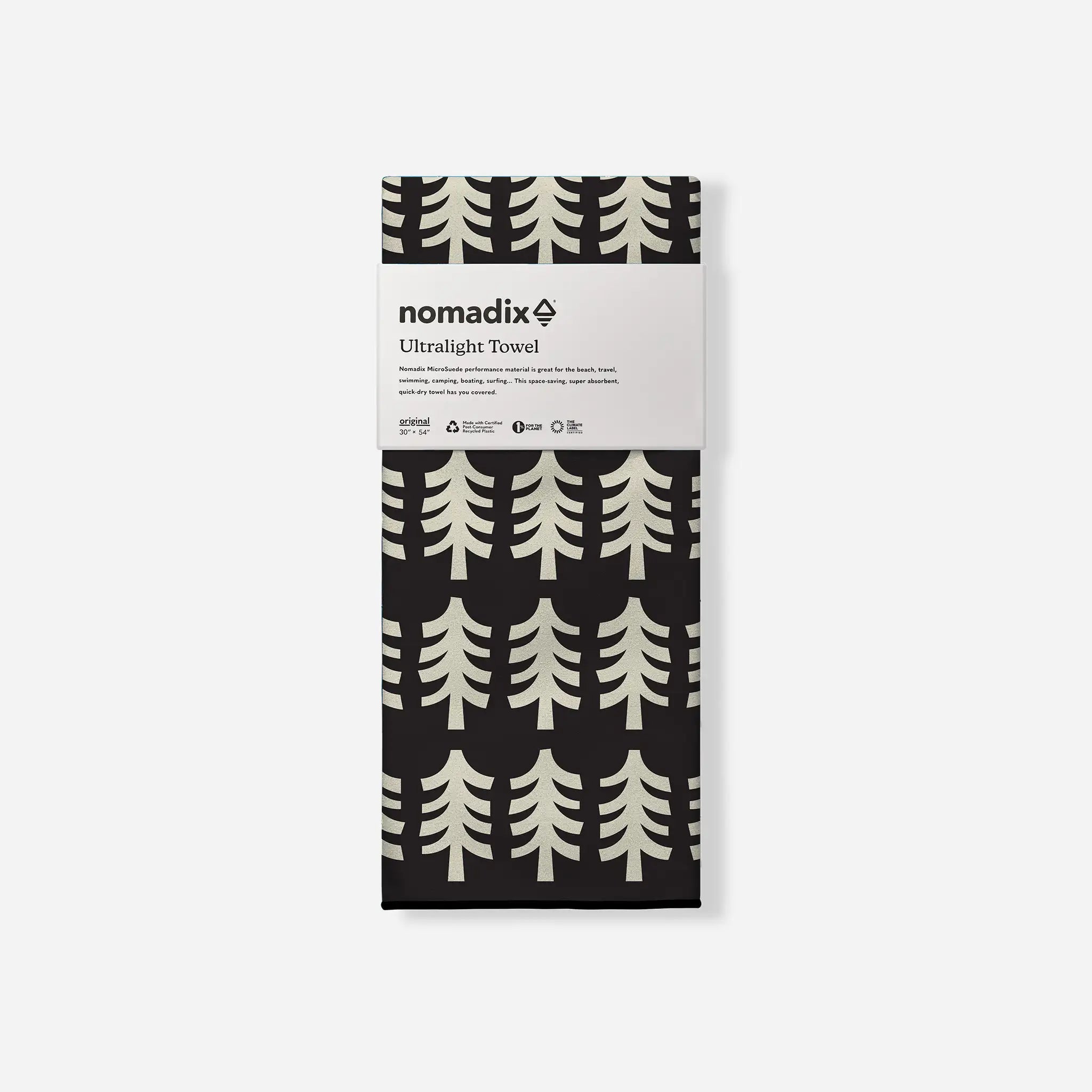 Ultralight Towel: Fresh Pines Black and Tan