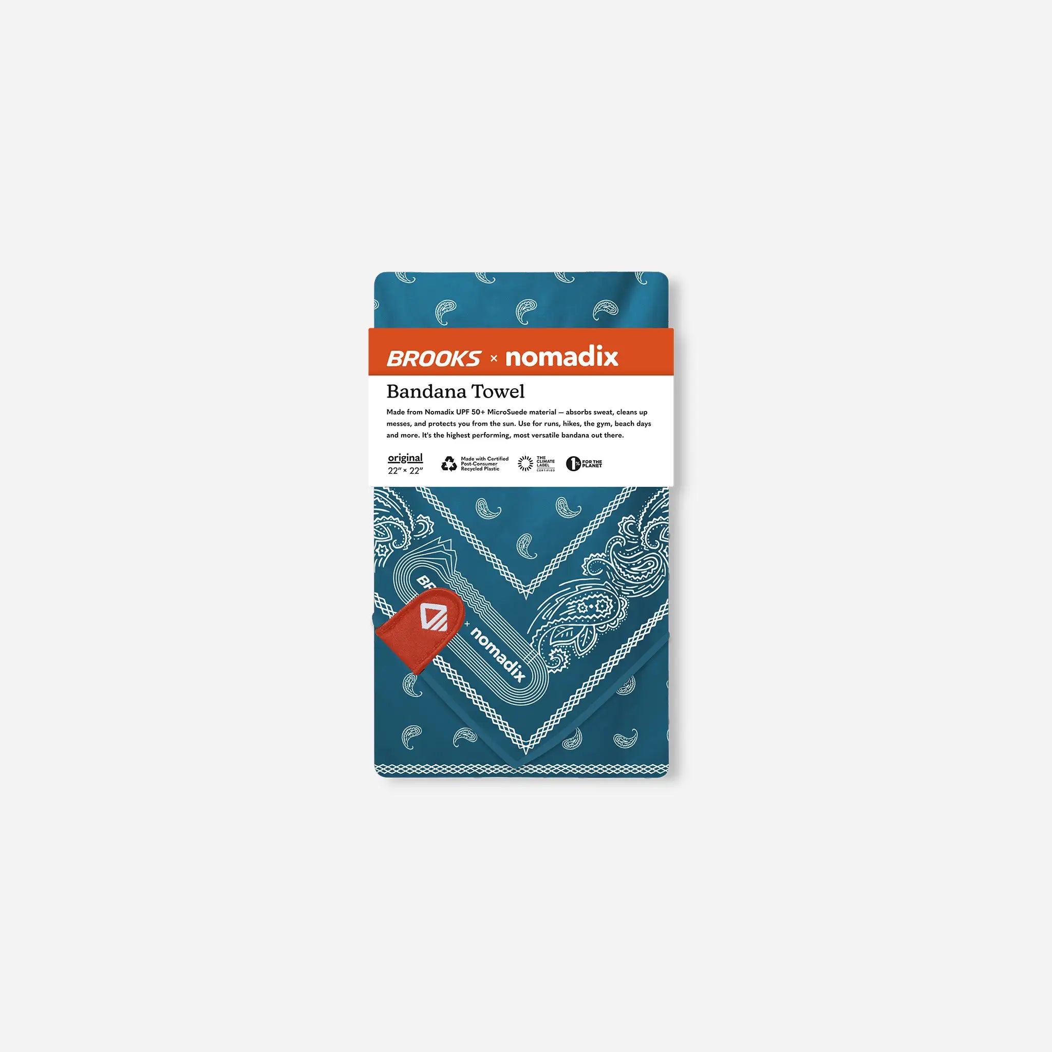 Bandana Towel: Paisley Teal Ocean (Nomadix x Brooks)