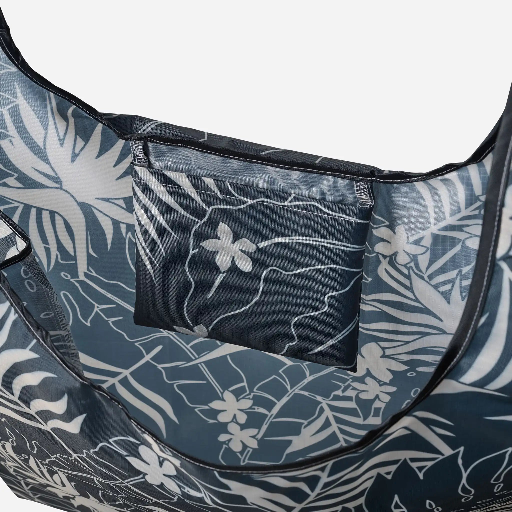 Pocket Tote: Retro Palms Black