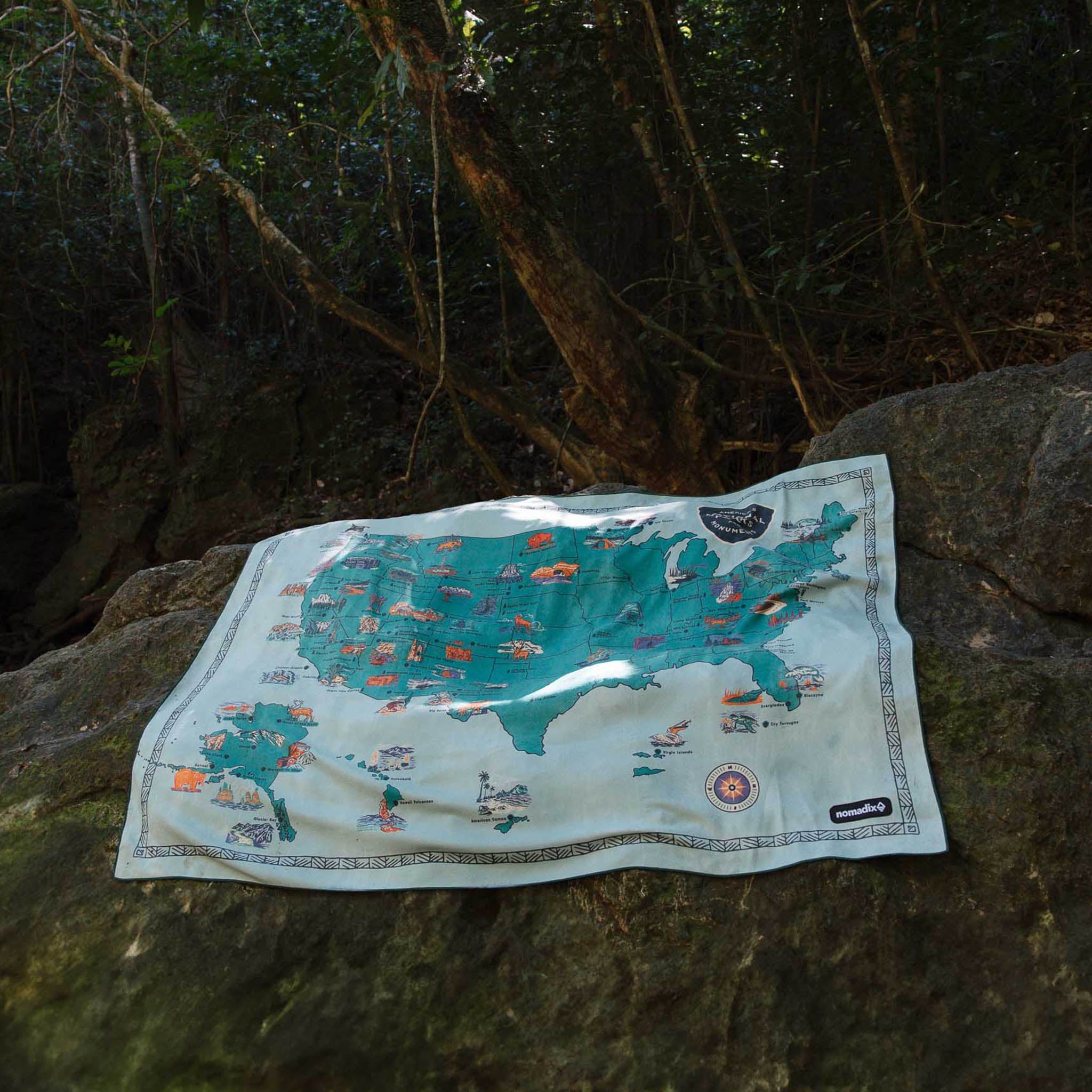 Blanket Towel: National Parks and Monuments Map - Nomadix
