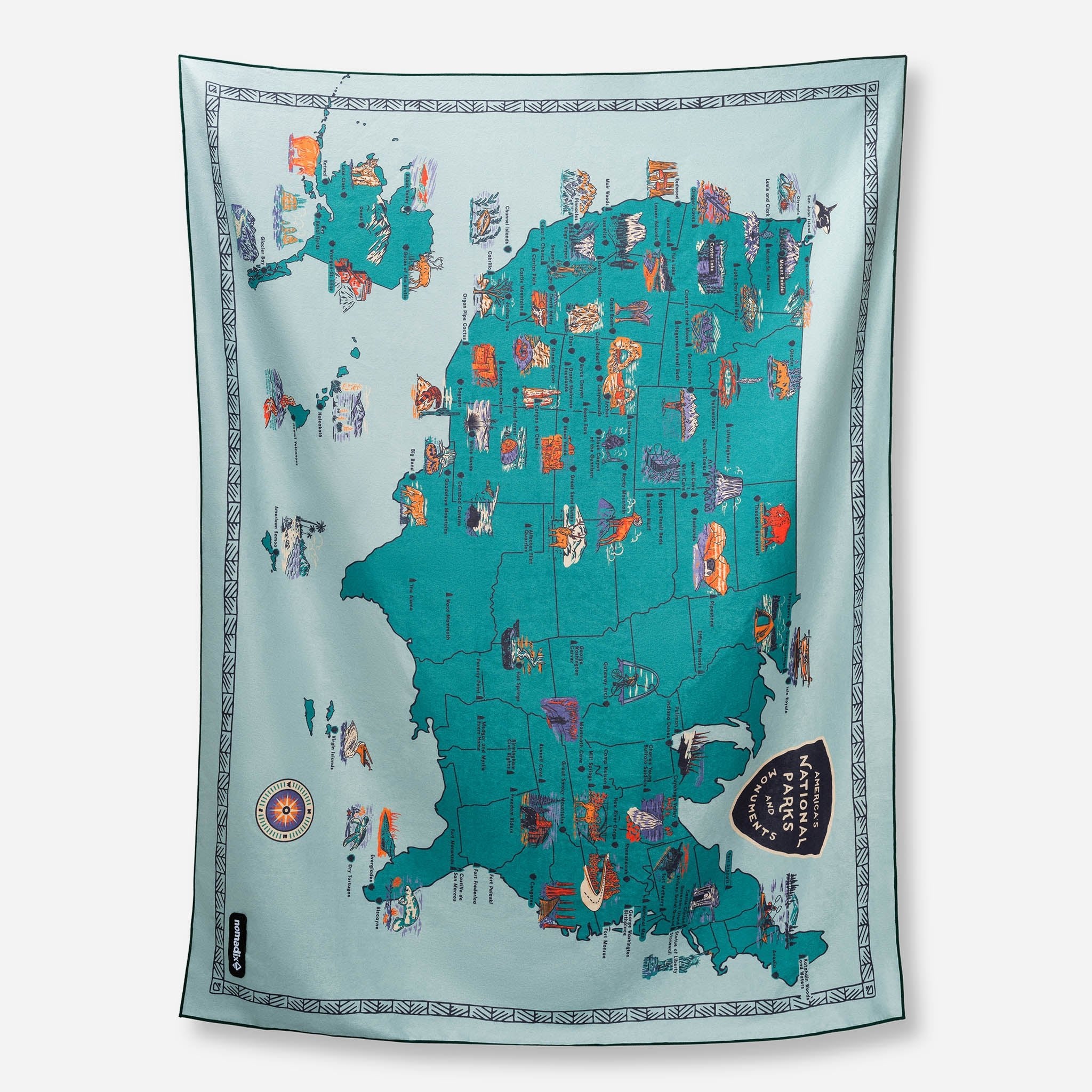 Blanket Towel: National Parks and Monuments Map - Nomadix