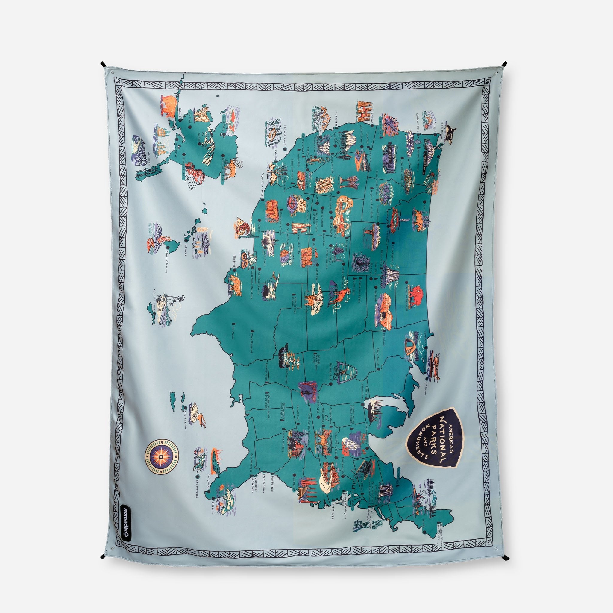 Festival Blanket: National Parks and Monuments Map - Nomadix