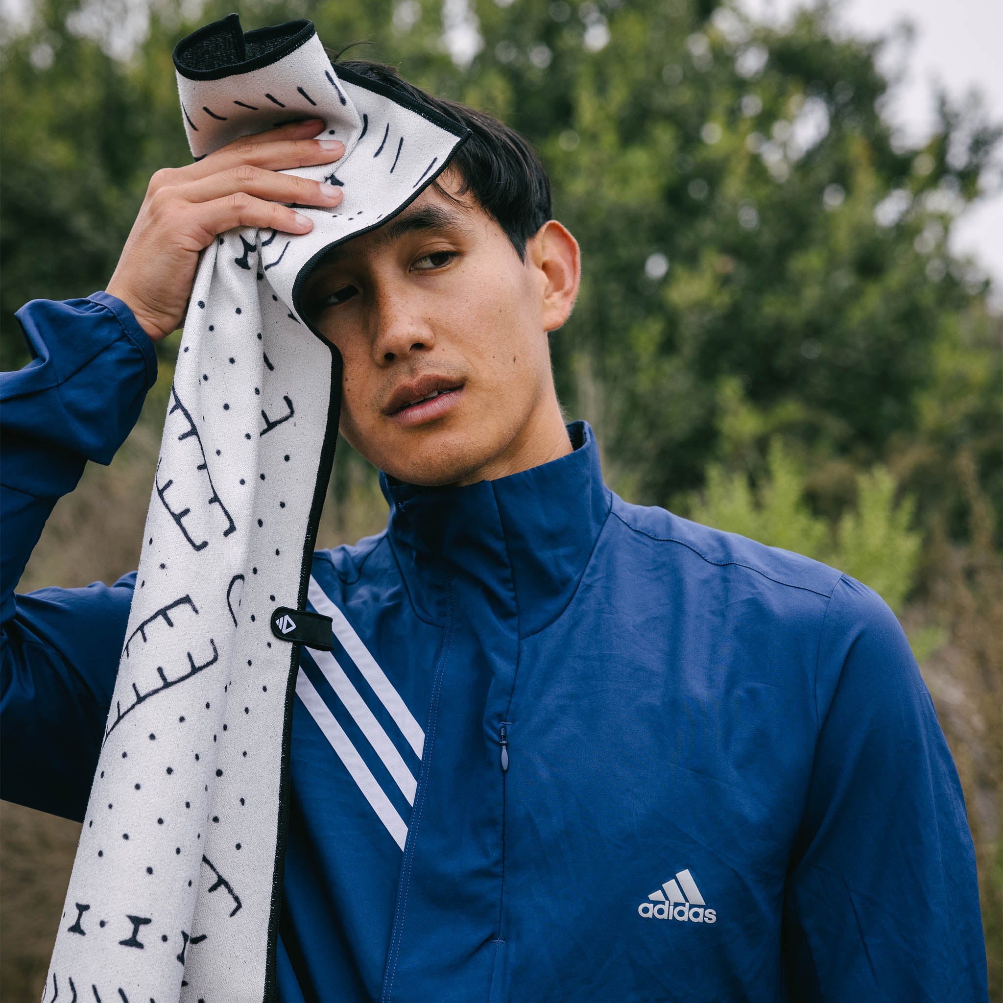 Fitness Towel: Mud Cloth White - Nomadix