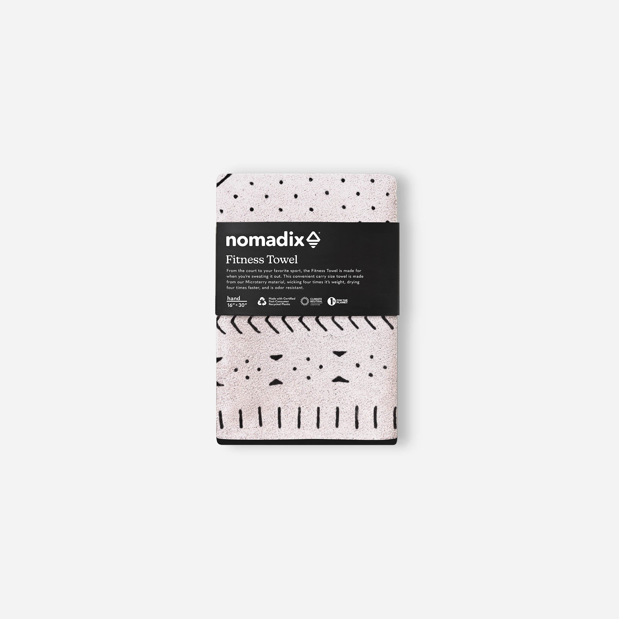 Fitness Towel: Mud Cloth White - Nomadix