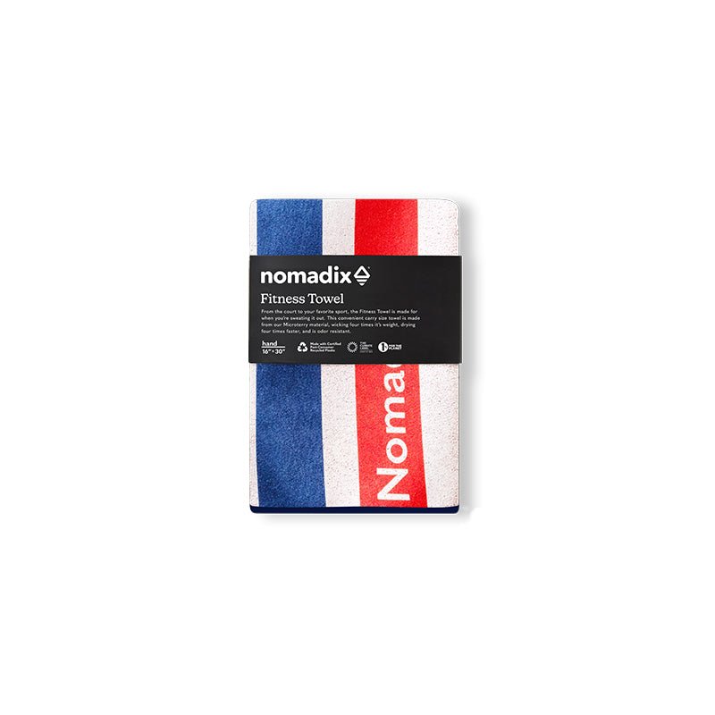 Fitness Towel: Rally White Red and Blue - Nomadix