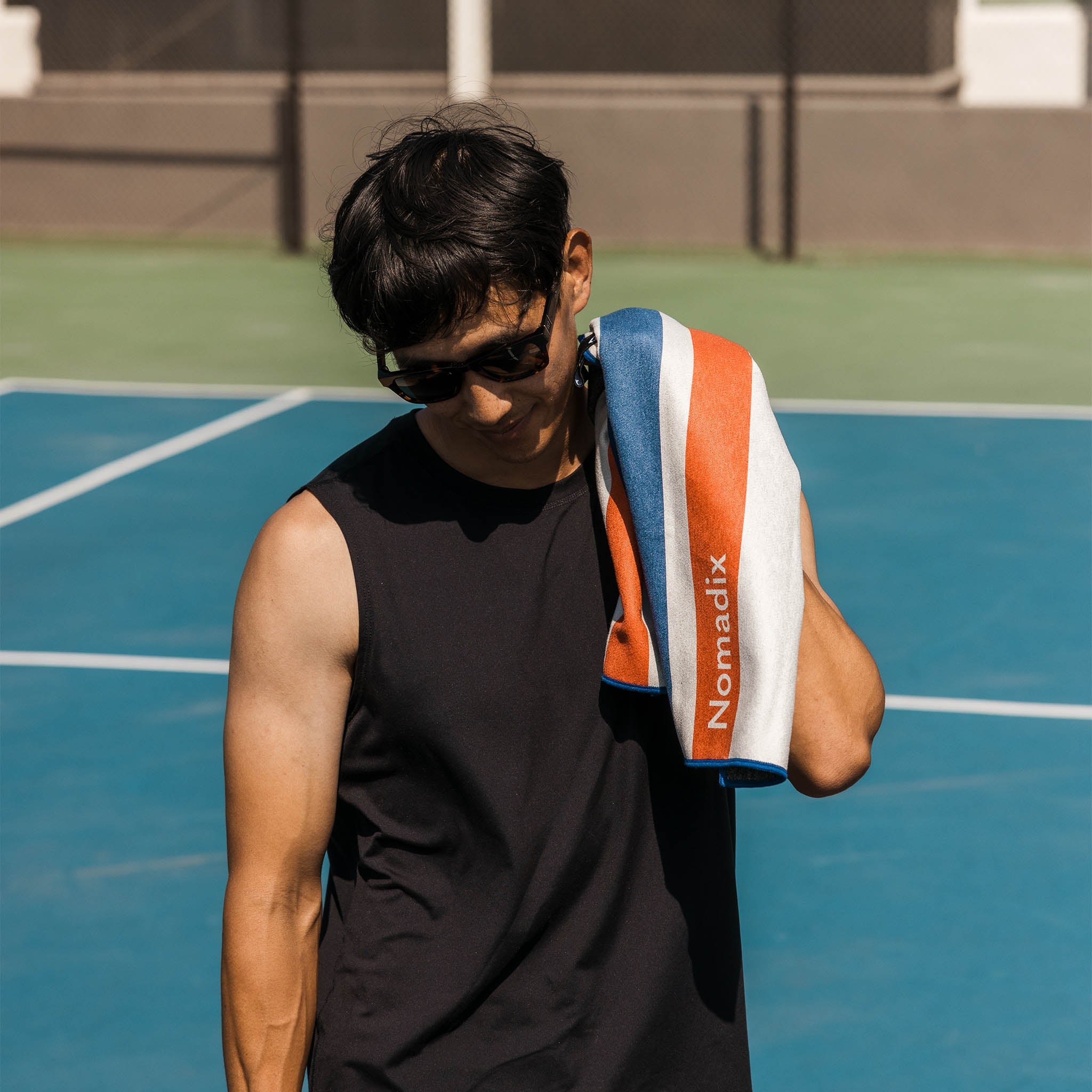 Fitness Towel: Rally White Red and Blue - Nomadix