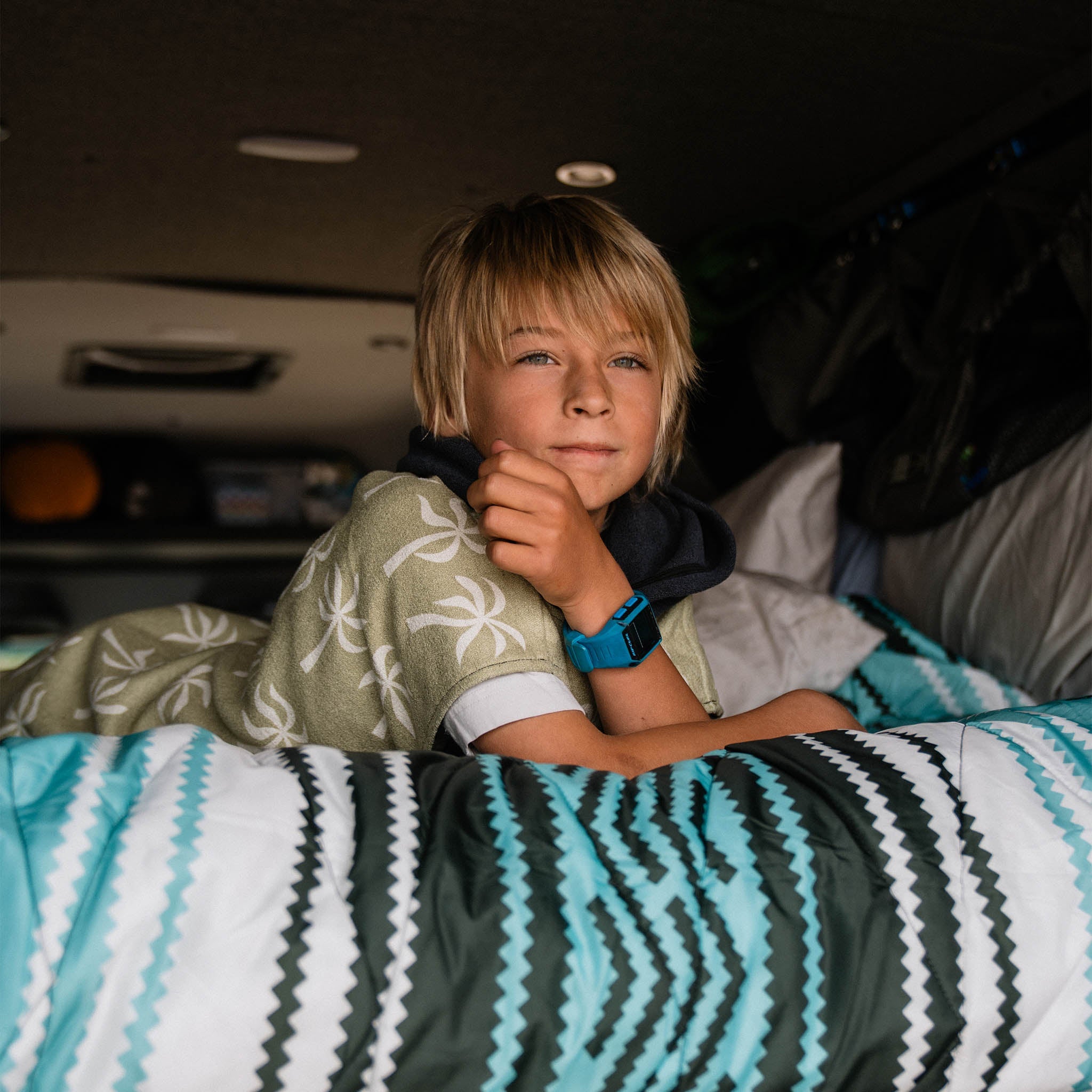 Kids Changing Poncho: Breezy Palms Olive - Nomadix