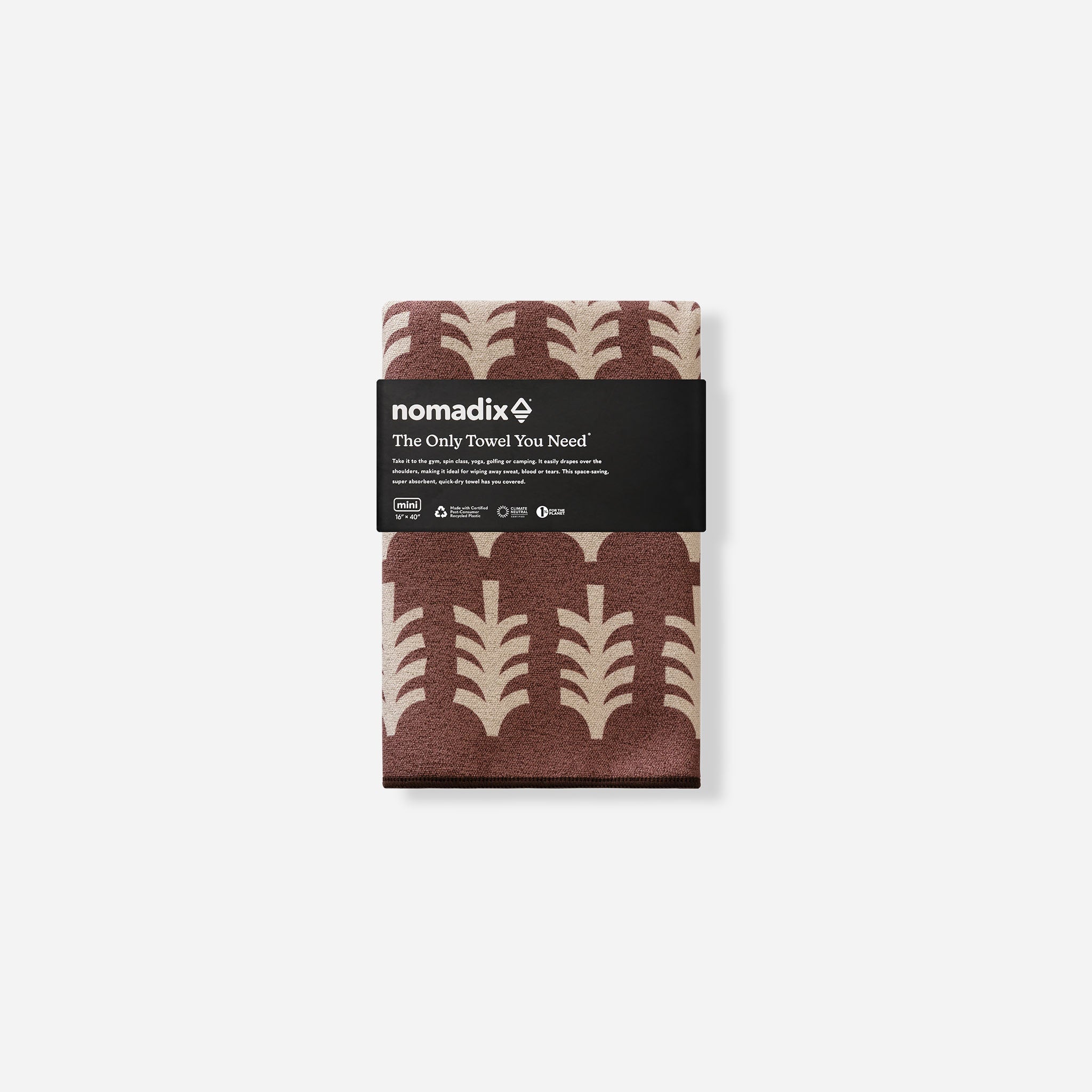 Mini Towel: Fresh Pines Burgundy Beige - Nomadix