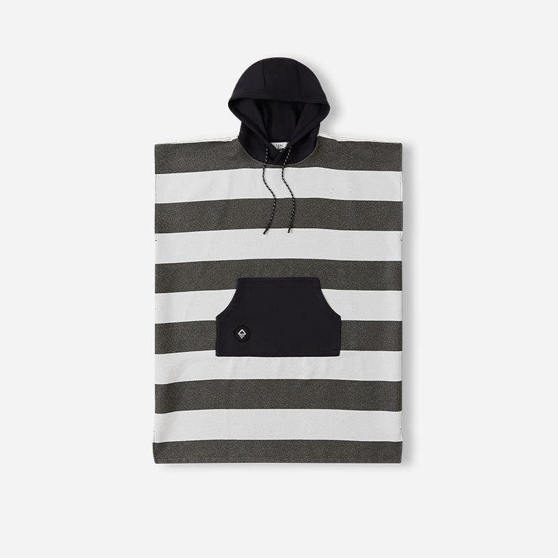 Stripes Noll Black Changing Poncho | Black and White Striped