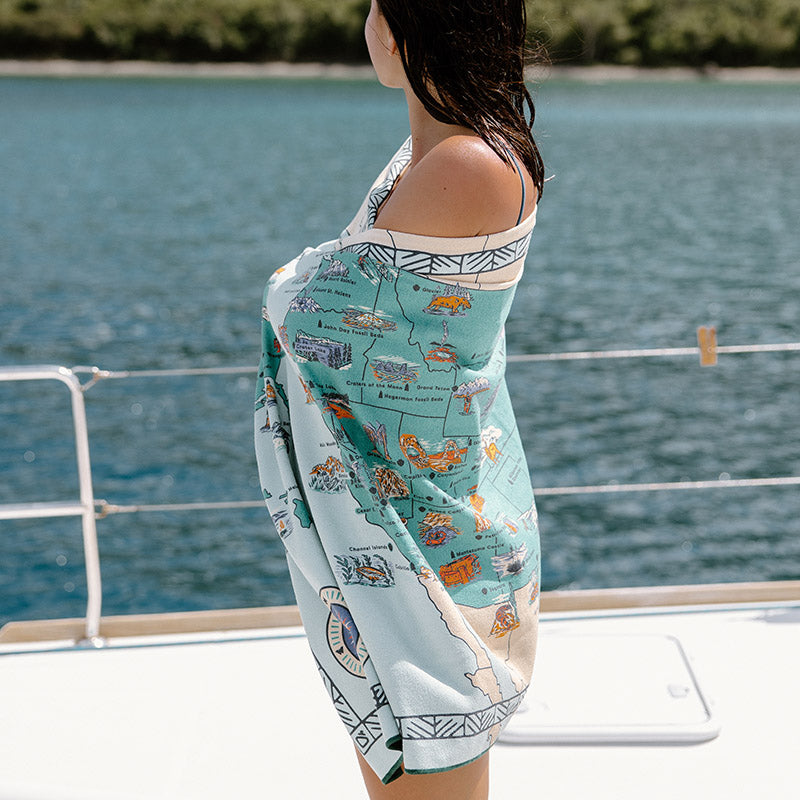 Hawaii Map Original Towel | Hawaiian Islands Beach Towel
