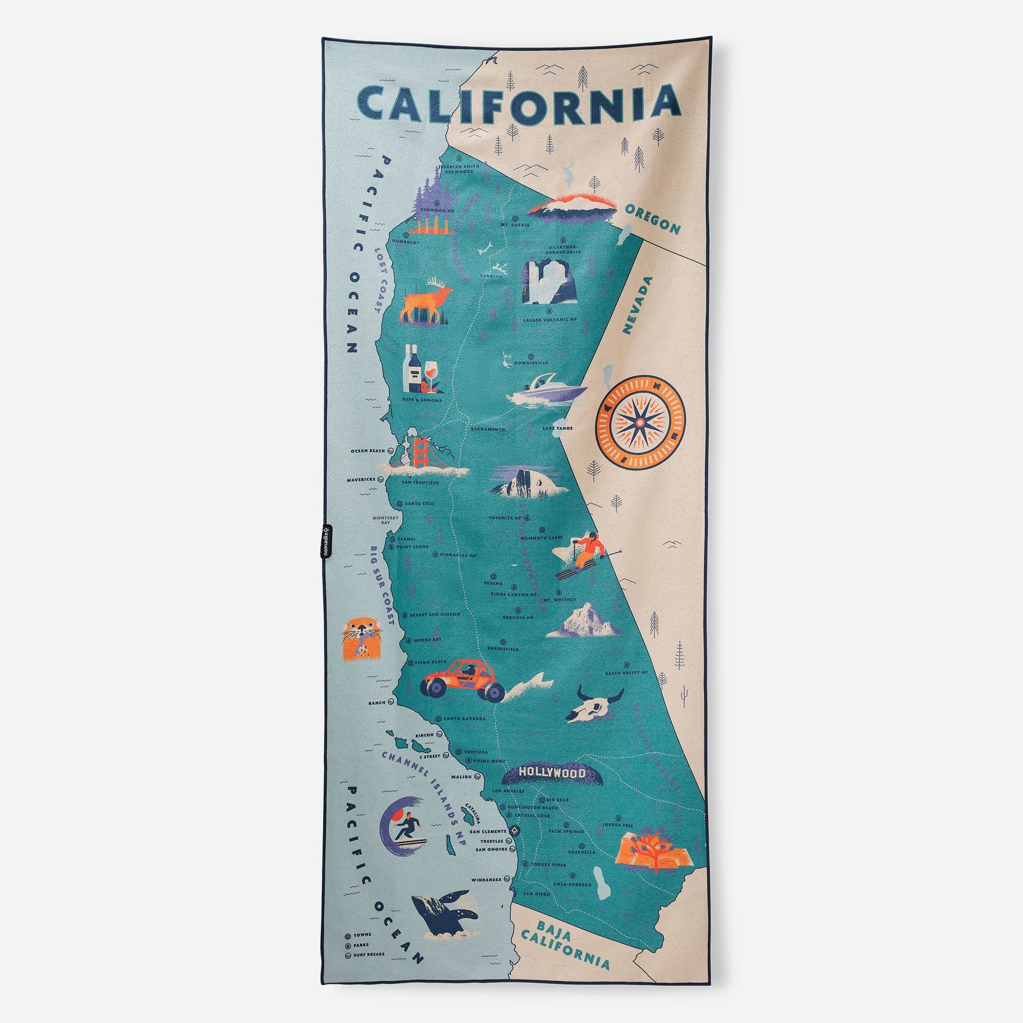 Original Towel: California Map Towel 2 - Nomadix