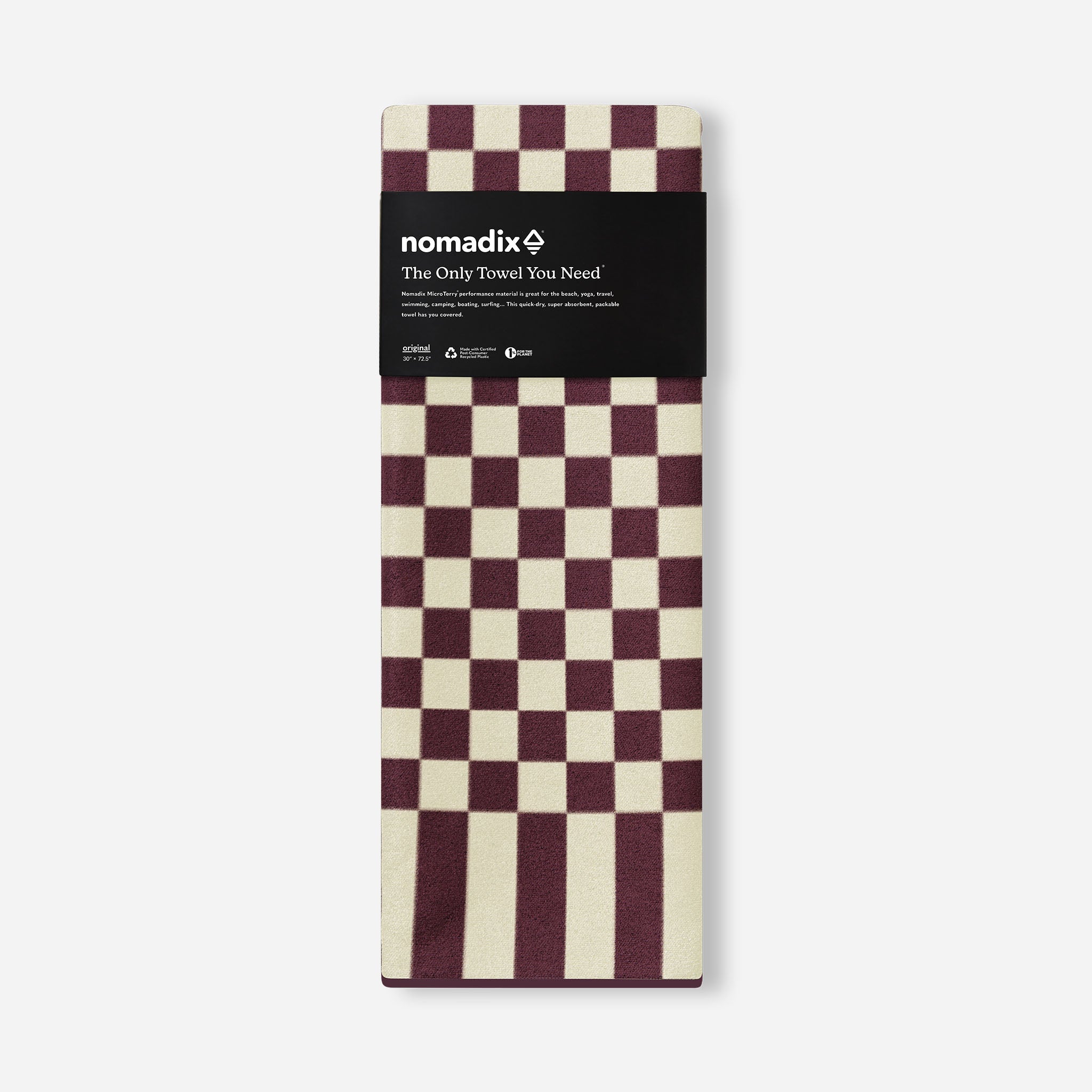 Original Towel: Checked Out Burgundy - Nomadix