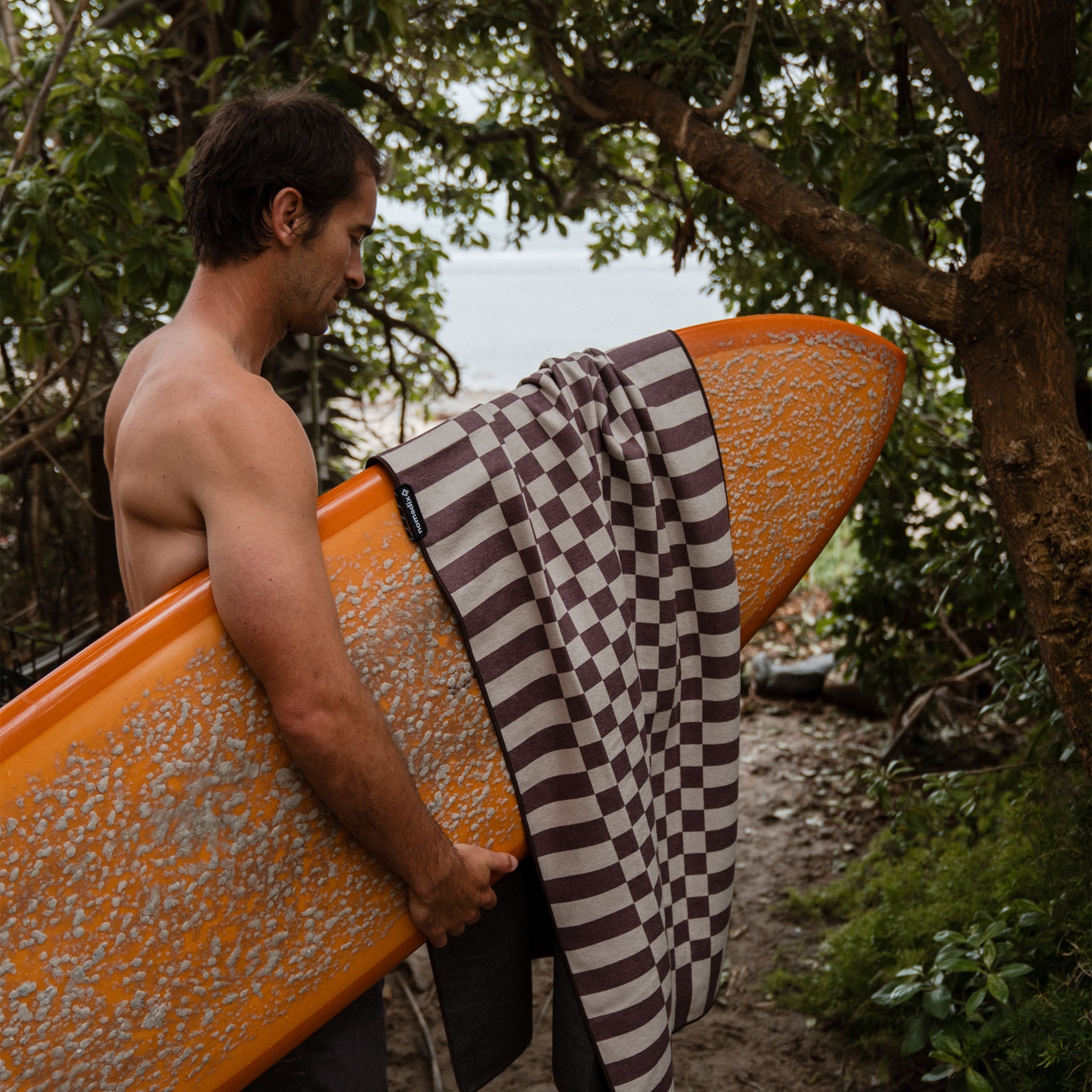 Original Towel: Checked Out Burgundy - Nomadix