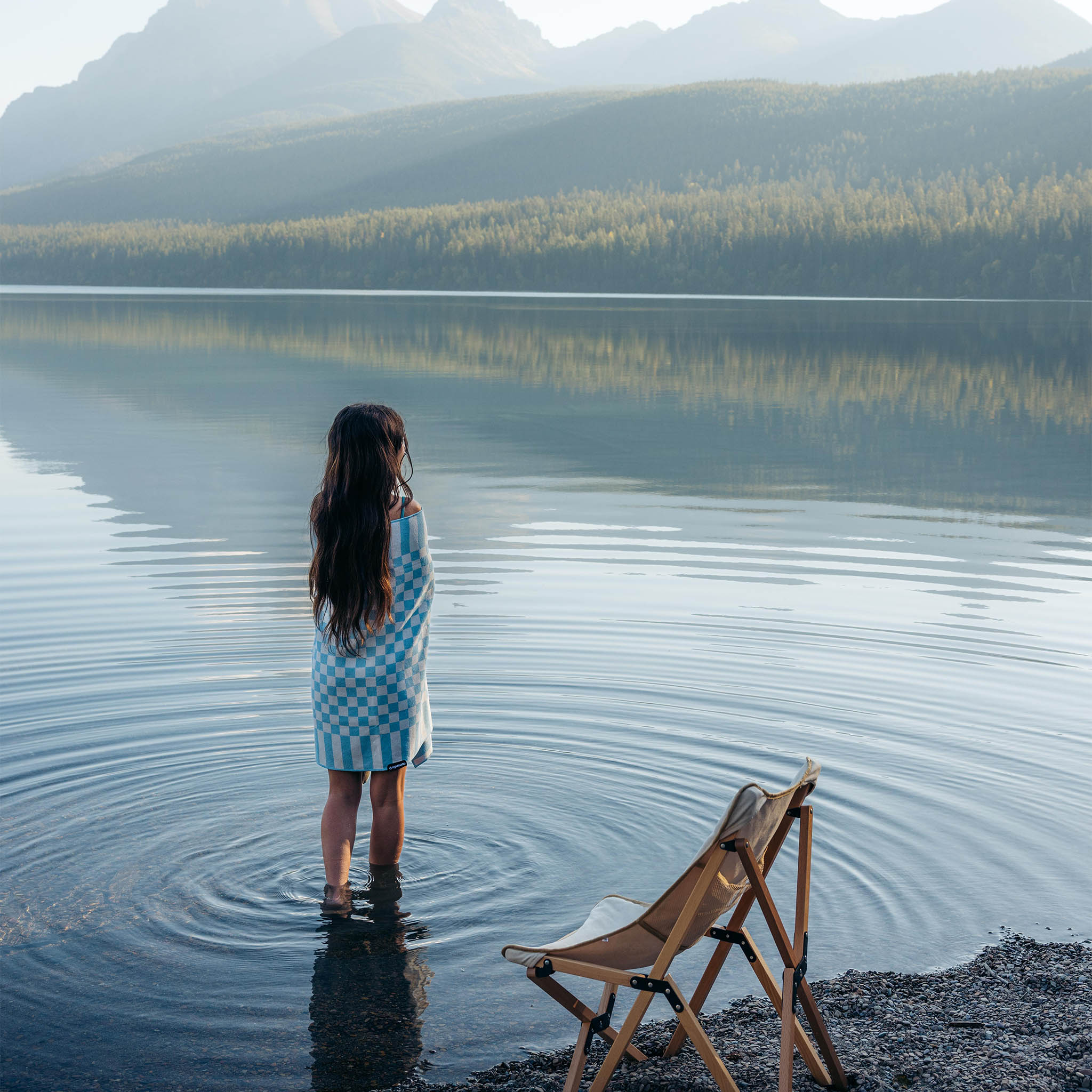 Original Towel: Checked Out Pale Blue Sky - Nomadix
