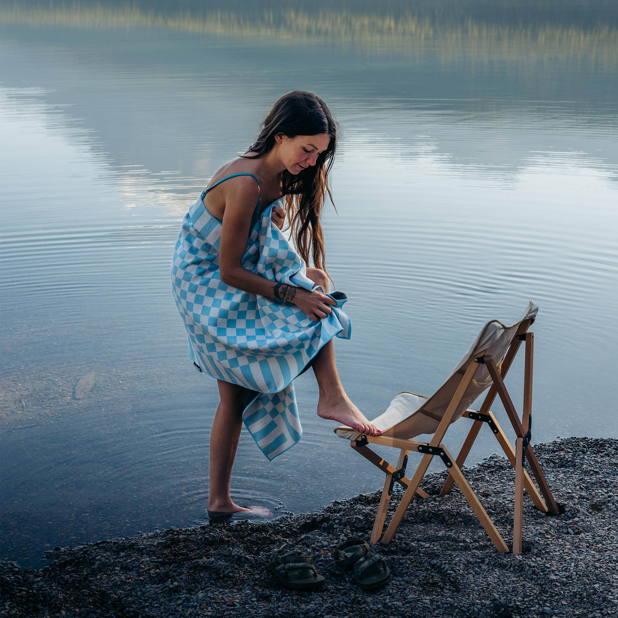 Original Towel: Checked Out Pale Blue Sky - Nomadix