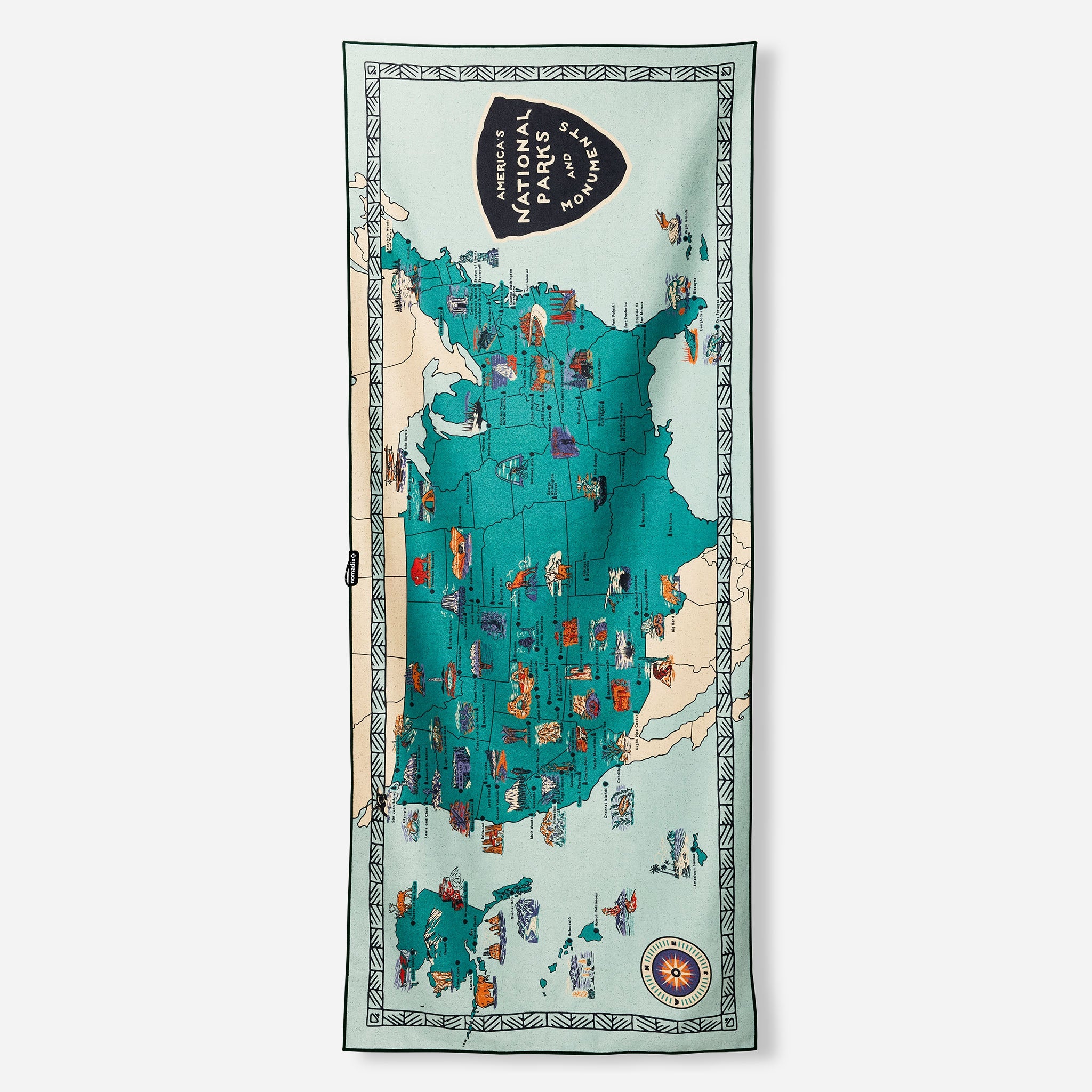 Original Towel: National Parks and Monuments Map - Nomadix