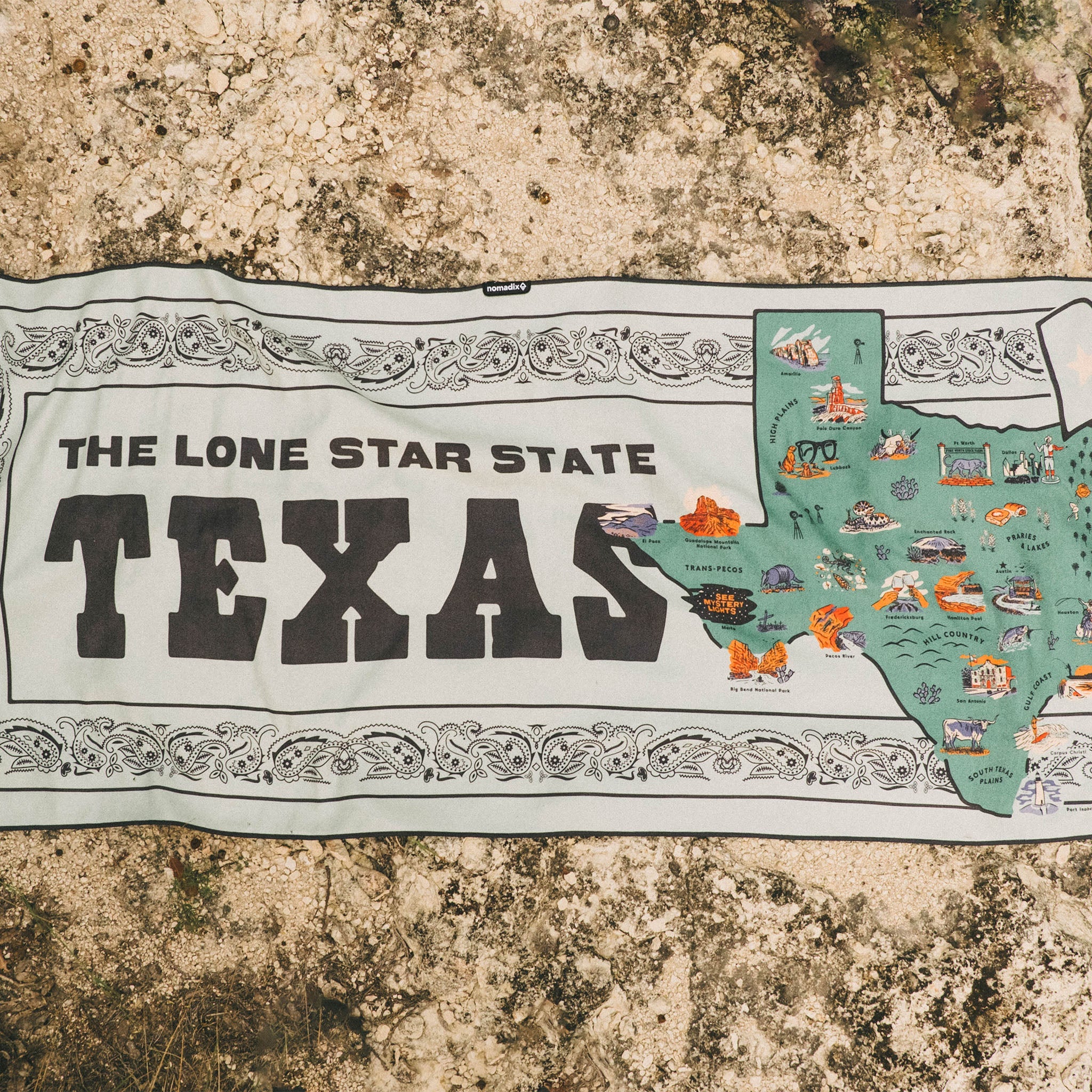 Texas Map Original Towel | Texas Beach and Travel Towel – Nomadix