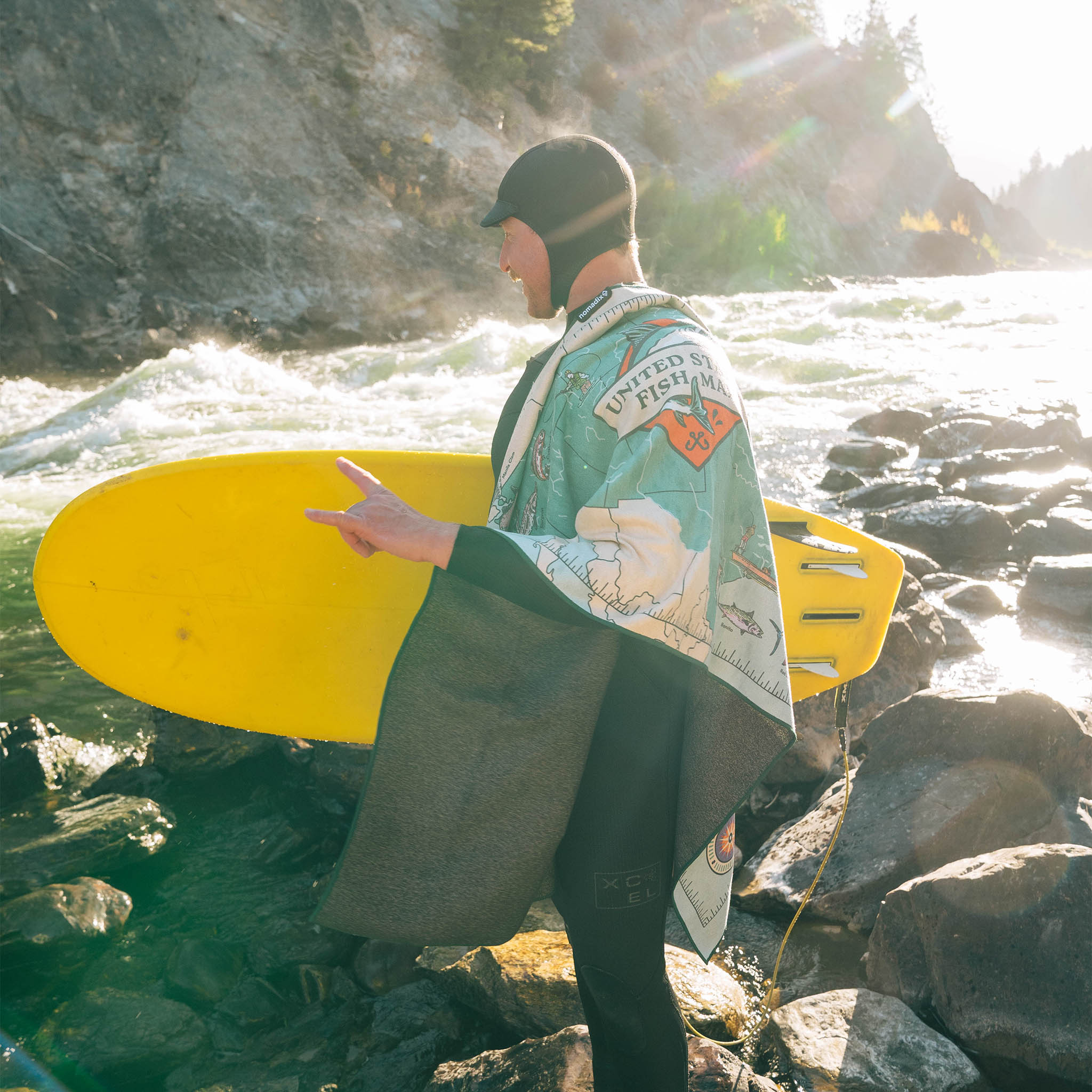 Original Towel: United States Fish Map - Nomadix