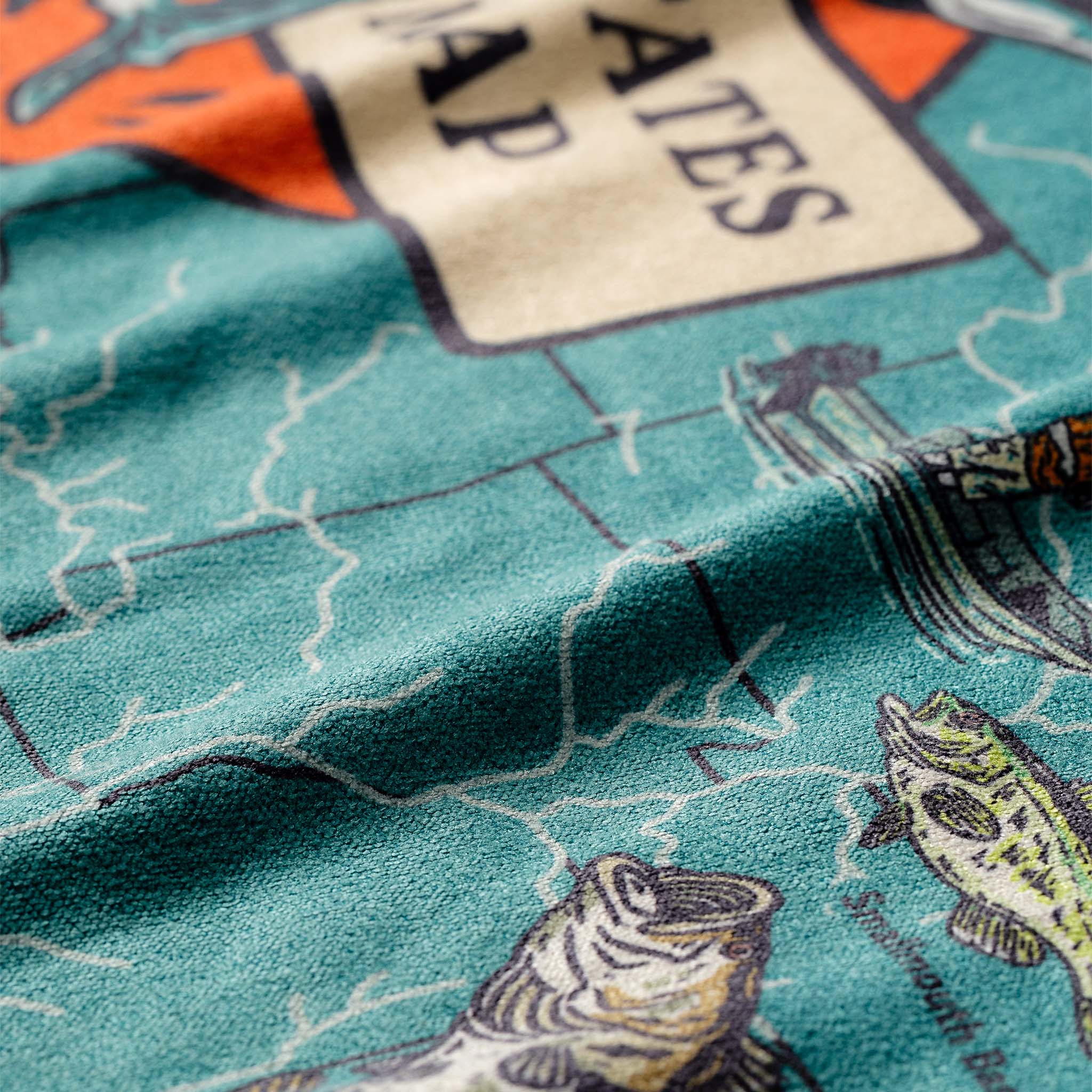 Original Towel: United States Fish Map - Nomadix