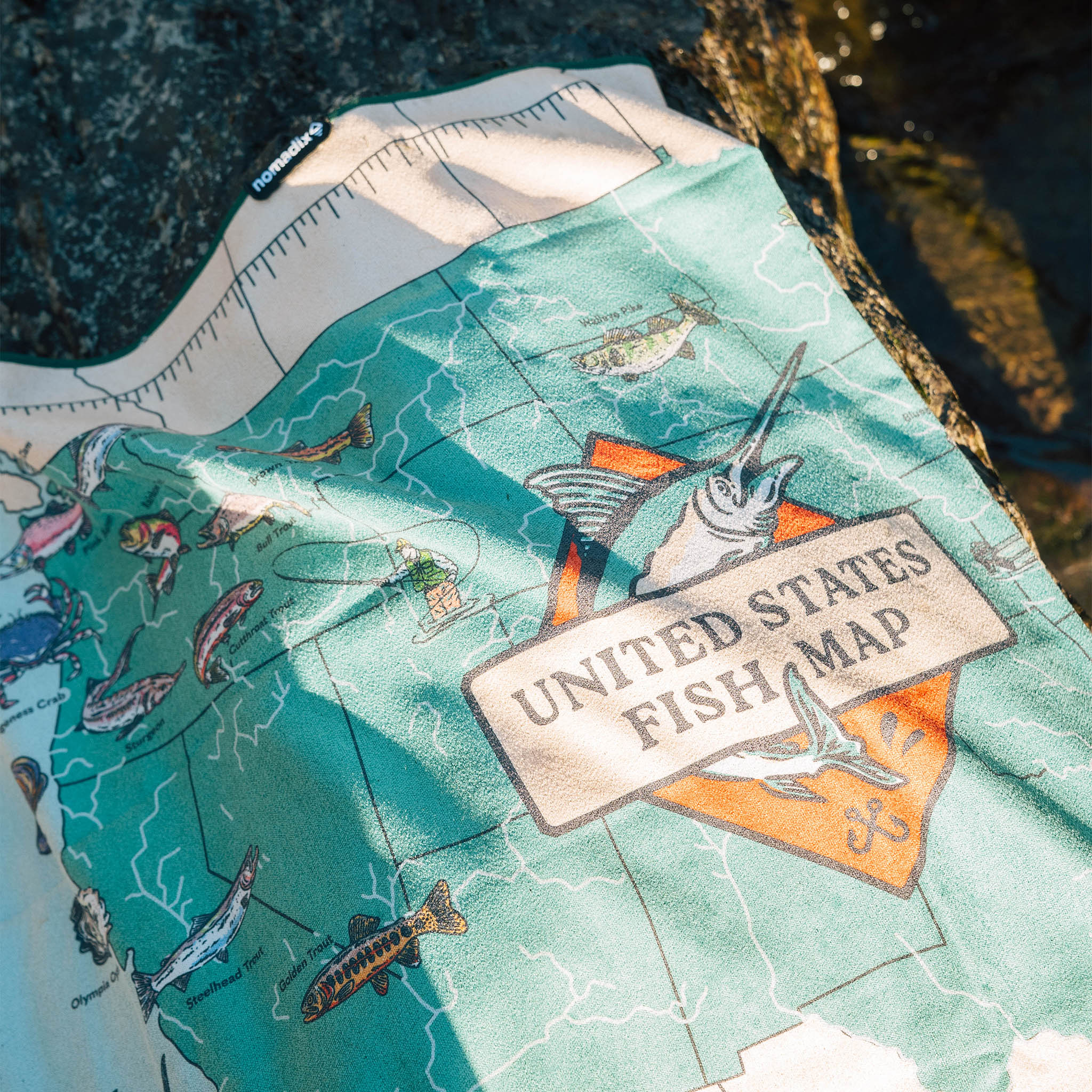 Original Towel: United States Fish Map - Nomadix