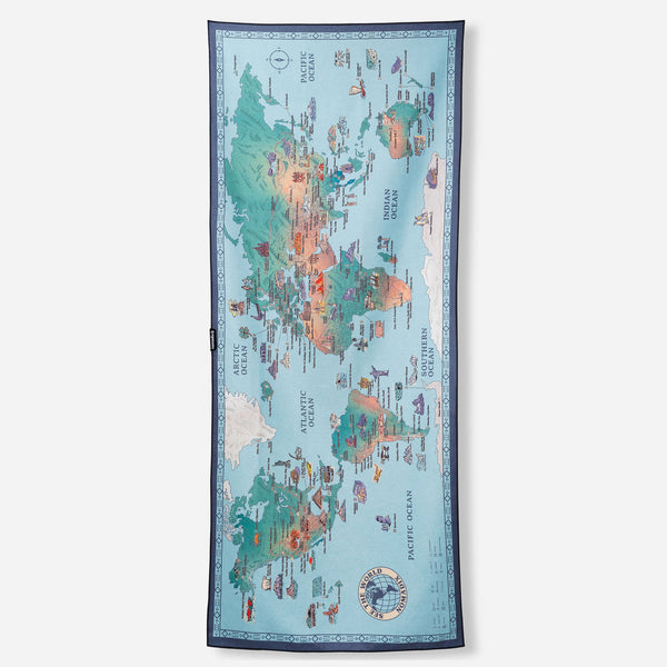 World Map Beach, Yoga, & Travel Towel | Nomadix Original Towel