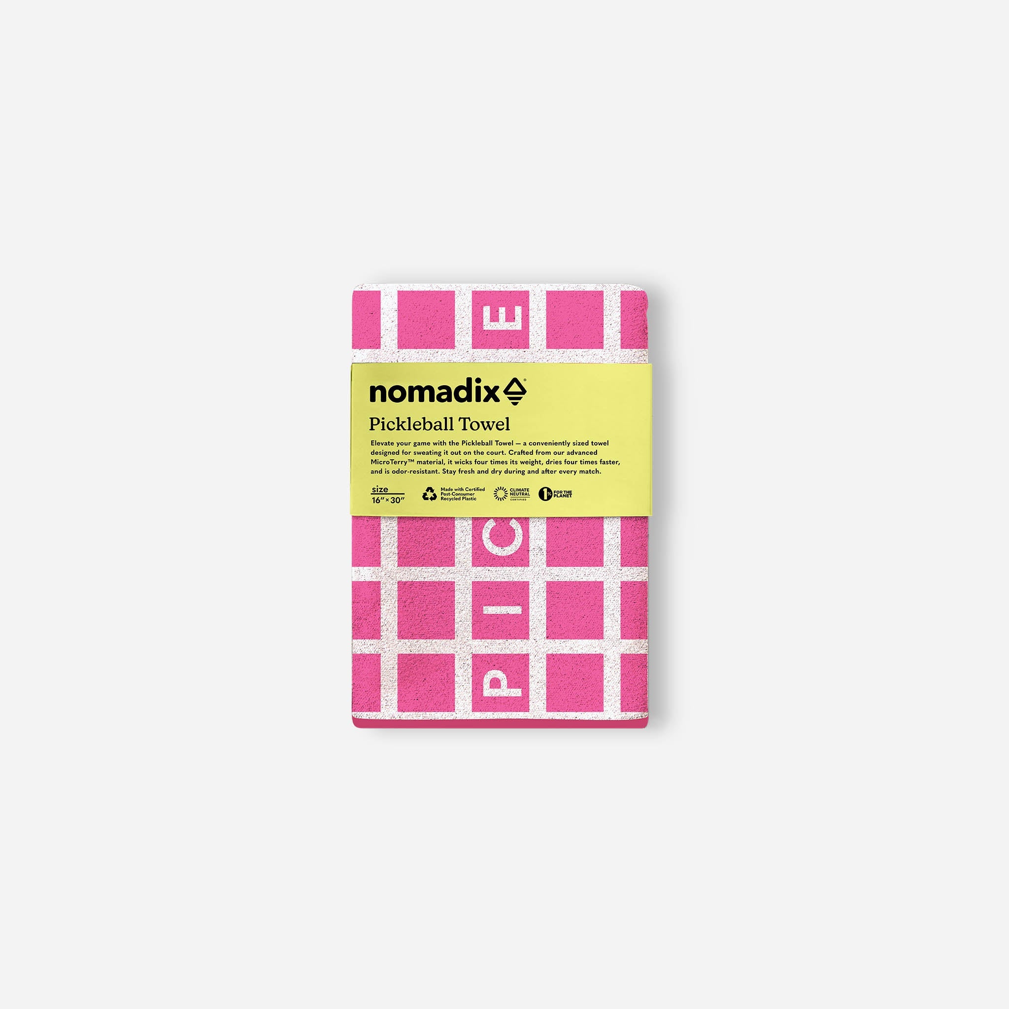 Pickleball Towel: Pickleball Net Pink - Nomadix