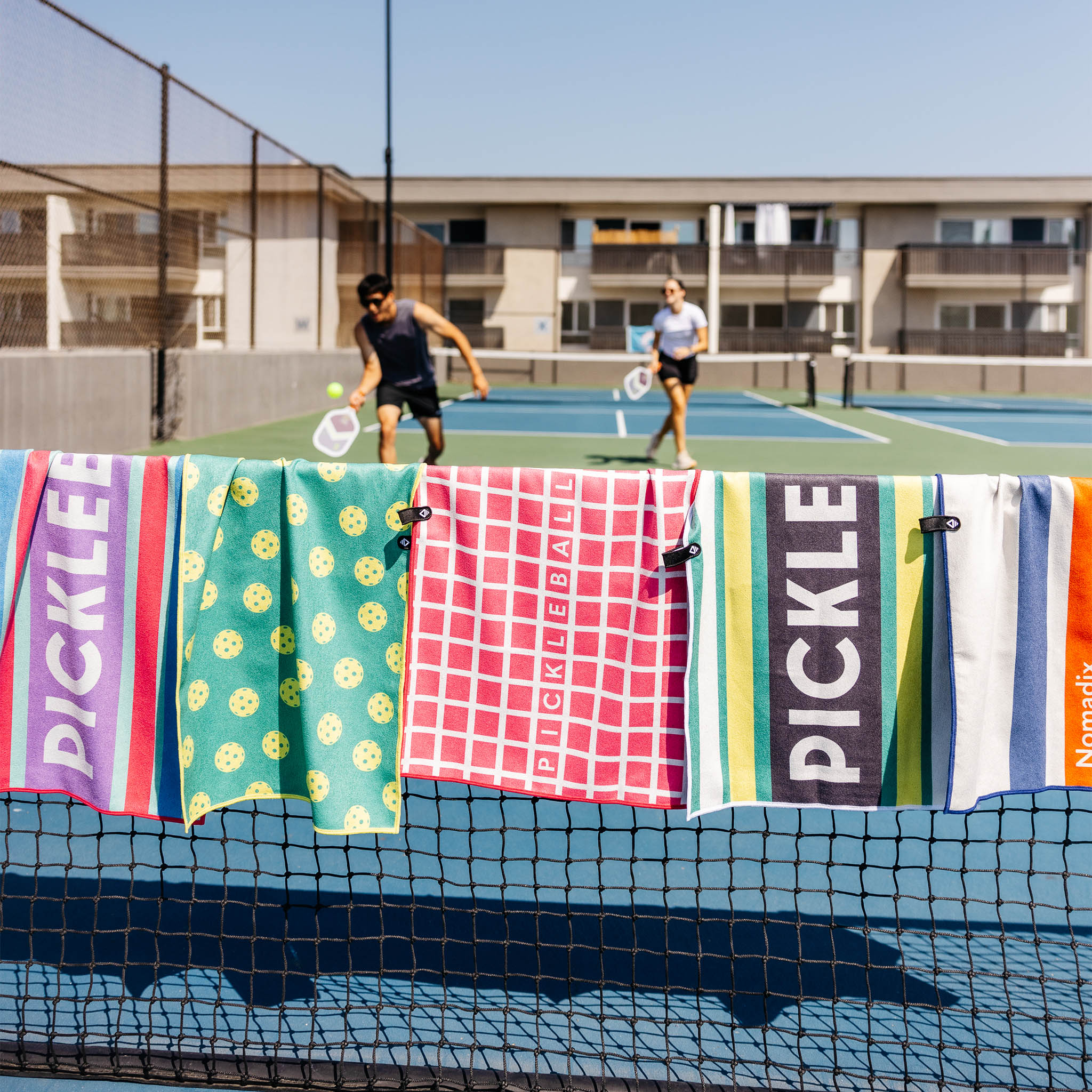Pickleball Towel: Pickleball Net Pink - Nomadix