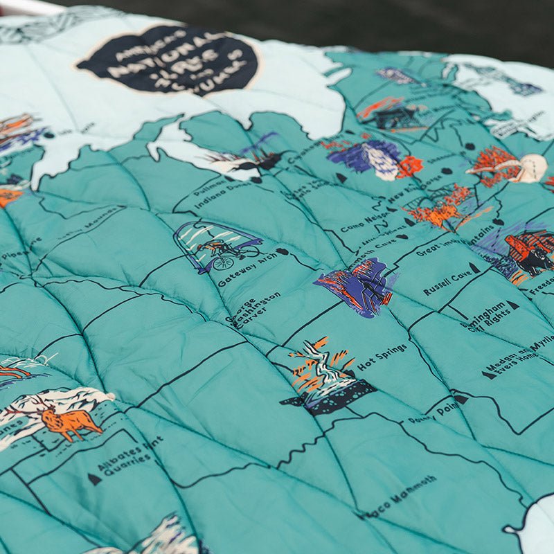 Puffer Blanket: National Parks and Monuments Map - Nomadix