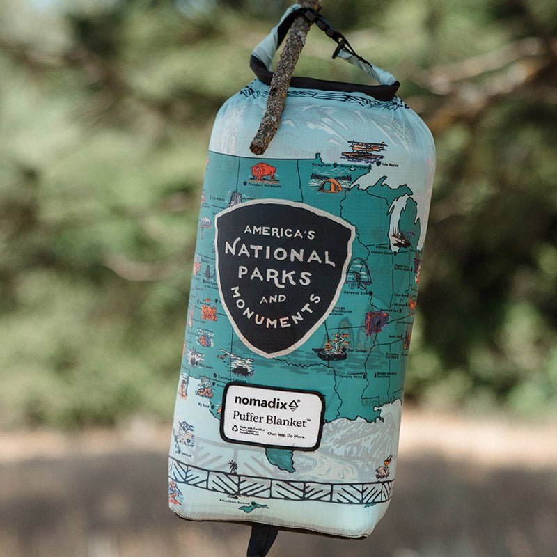 Puffer Blanket: National Parks and Monuments Map - Nomadix