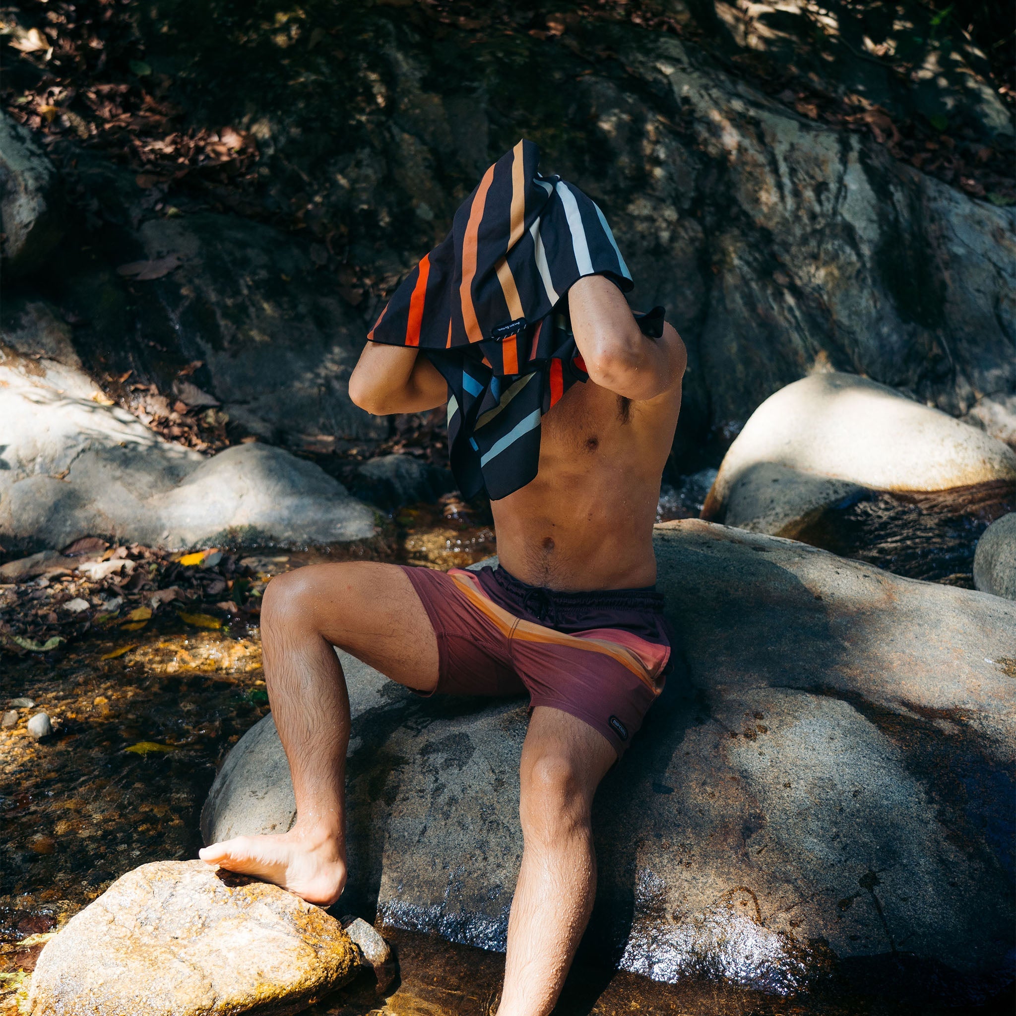 Ultralight Towel: Pinstripes Multi - Nomadix