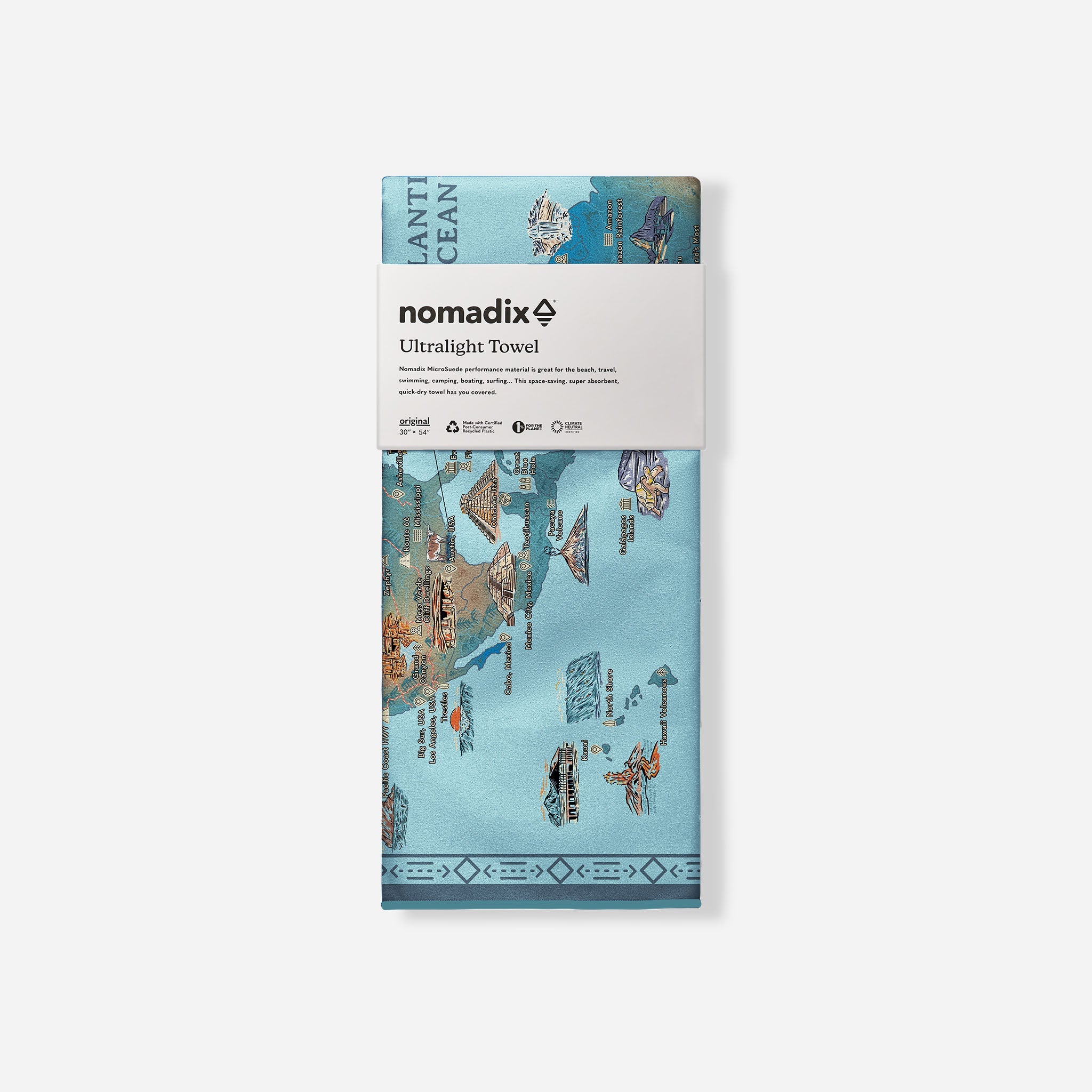 Ultralight Towel: World Map - Nomadix